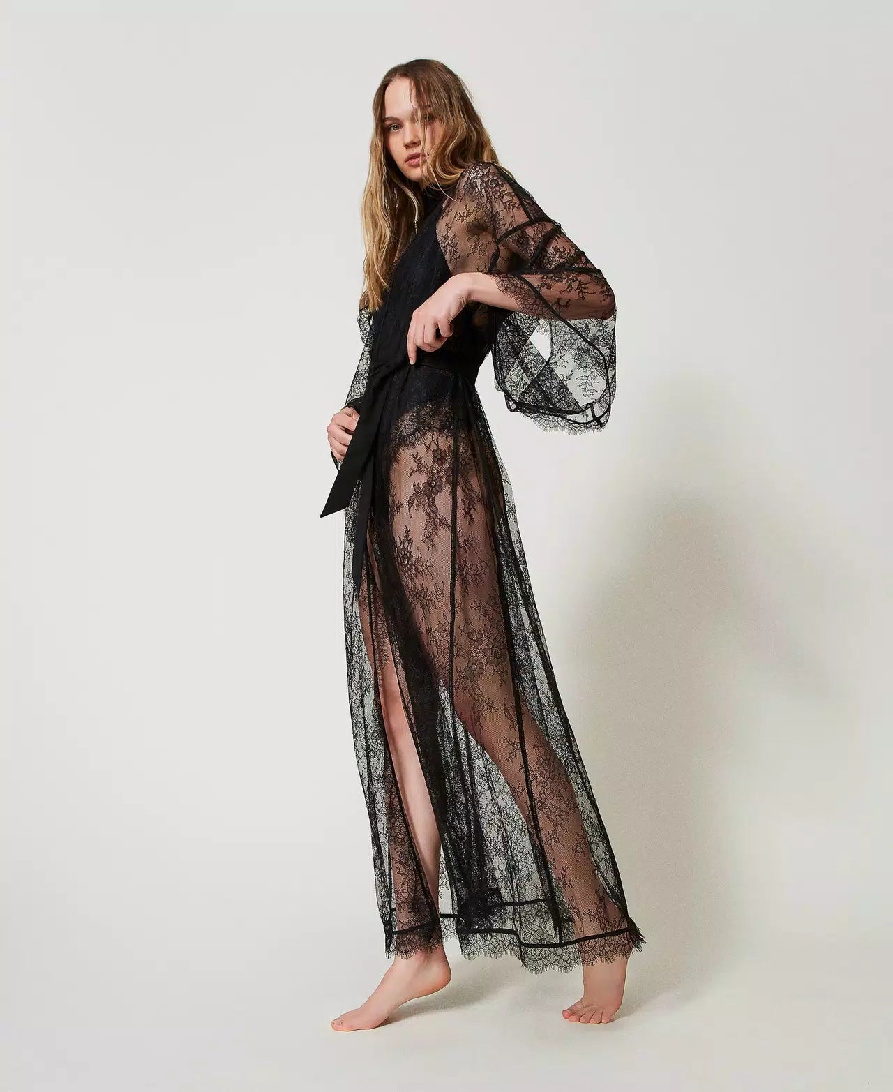 TWINSET - Vestaglia lunga in pizzo