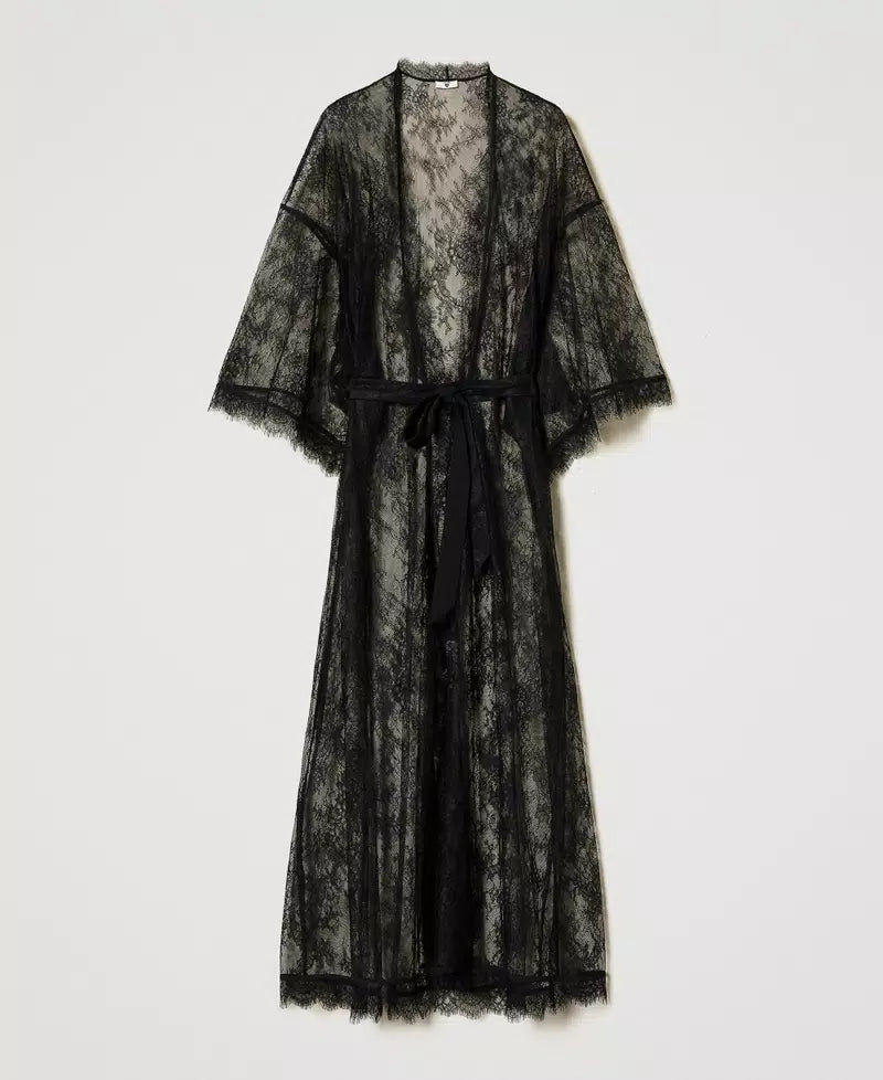 TWINSET - Vestaglia lunga in pizzo