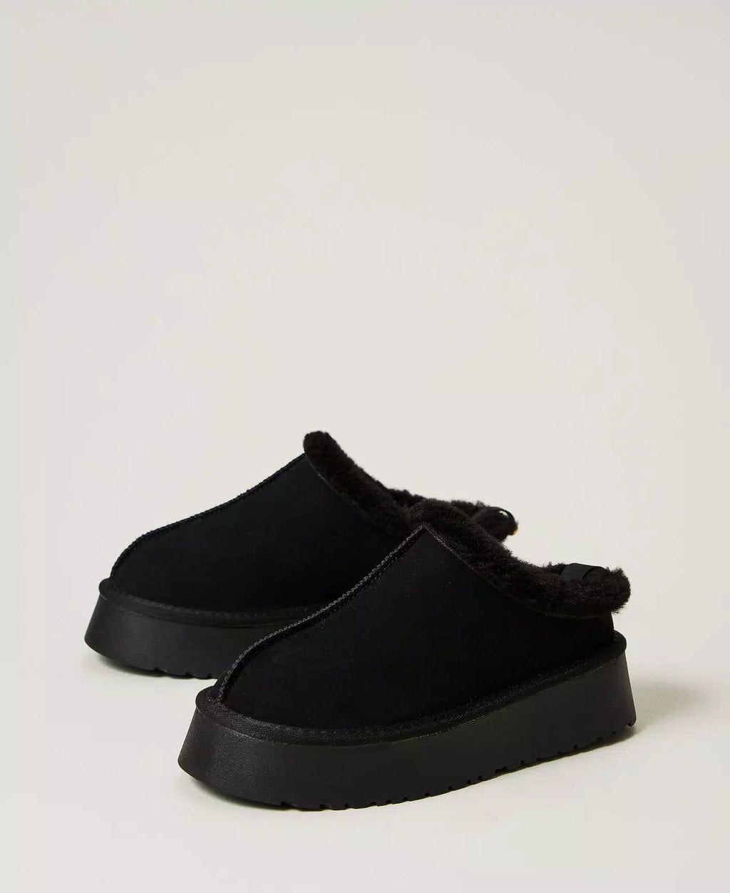 TWINSET- Scarpe sabot con faux fur