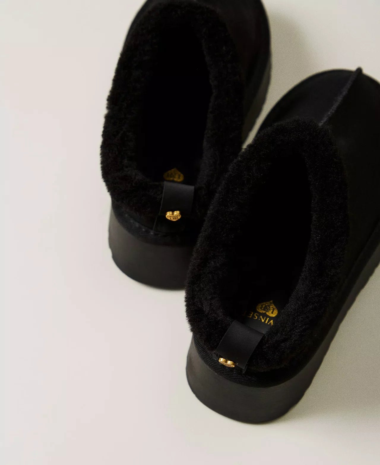 TWINSET- Scarpe sabot con faux fur