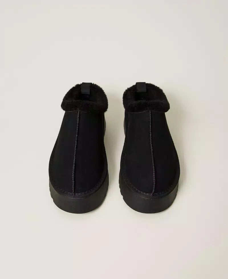 TWINSET- Scarpe sabot con faux fur
