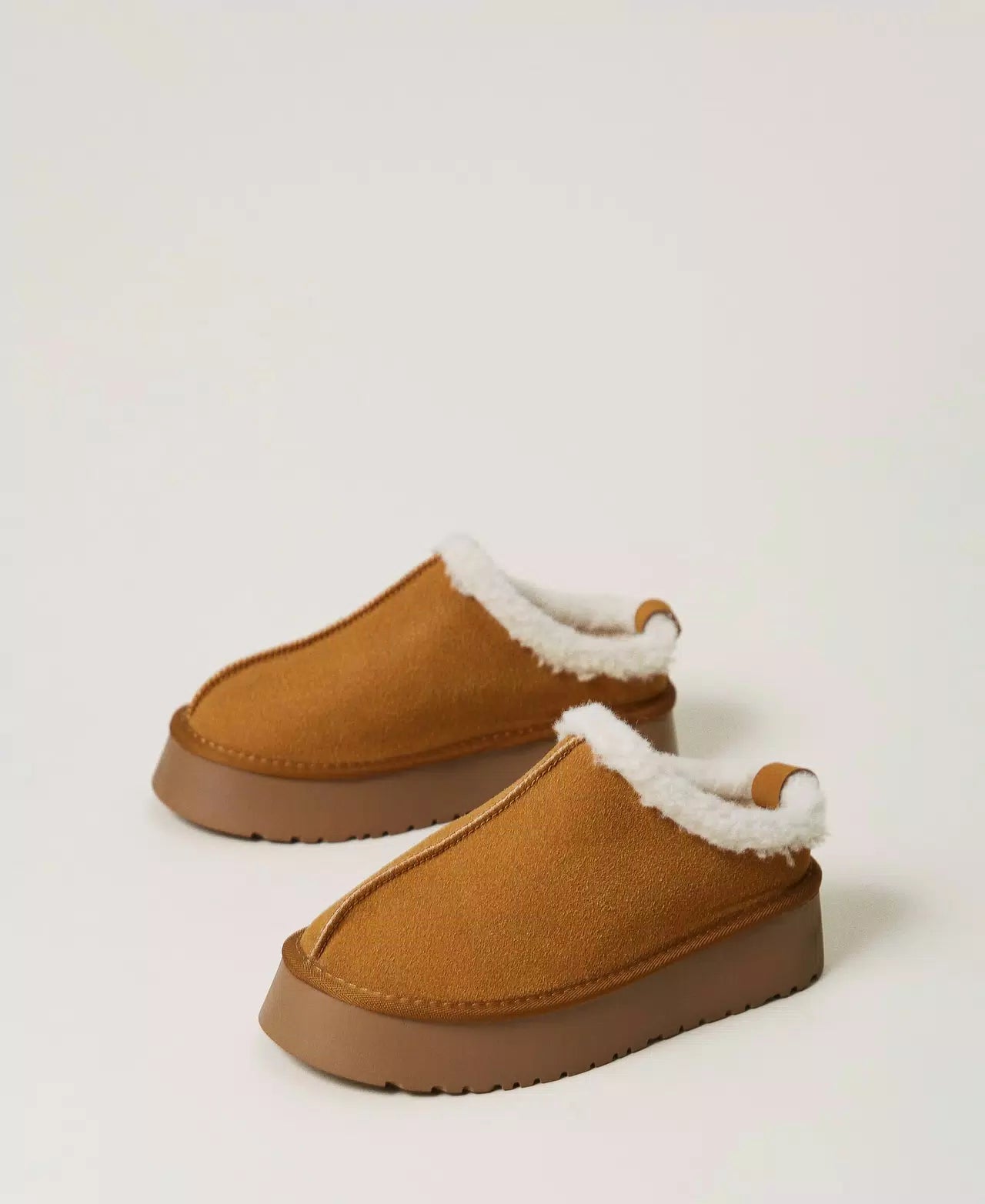 TWINSET- Scarpe sabot con faux fur