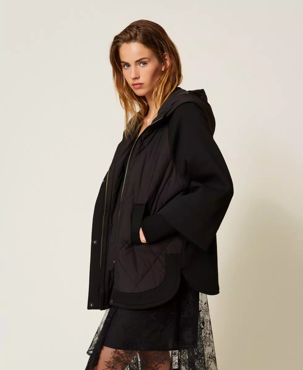 TWINSET-Caban in tessuto scuba e nylon