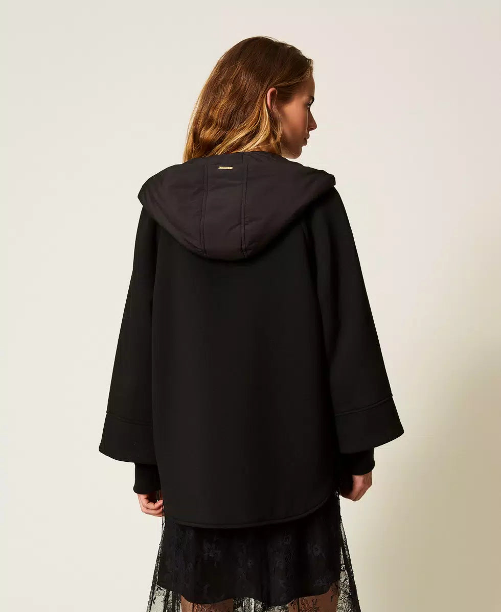 TWINSET-Caban in tessuto scuba e nylon