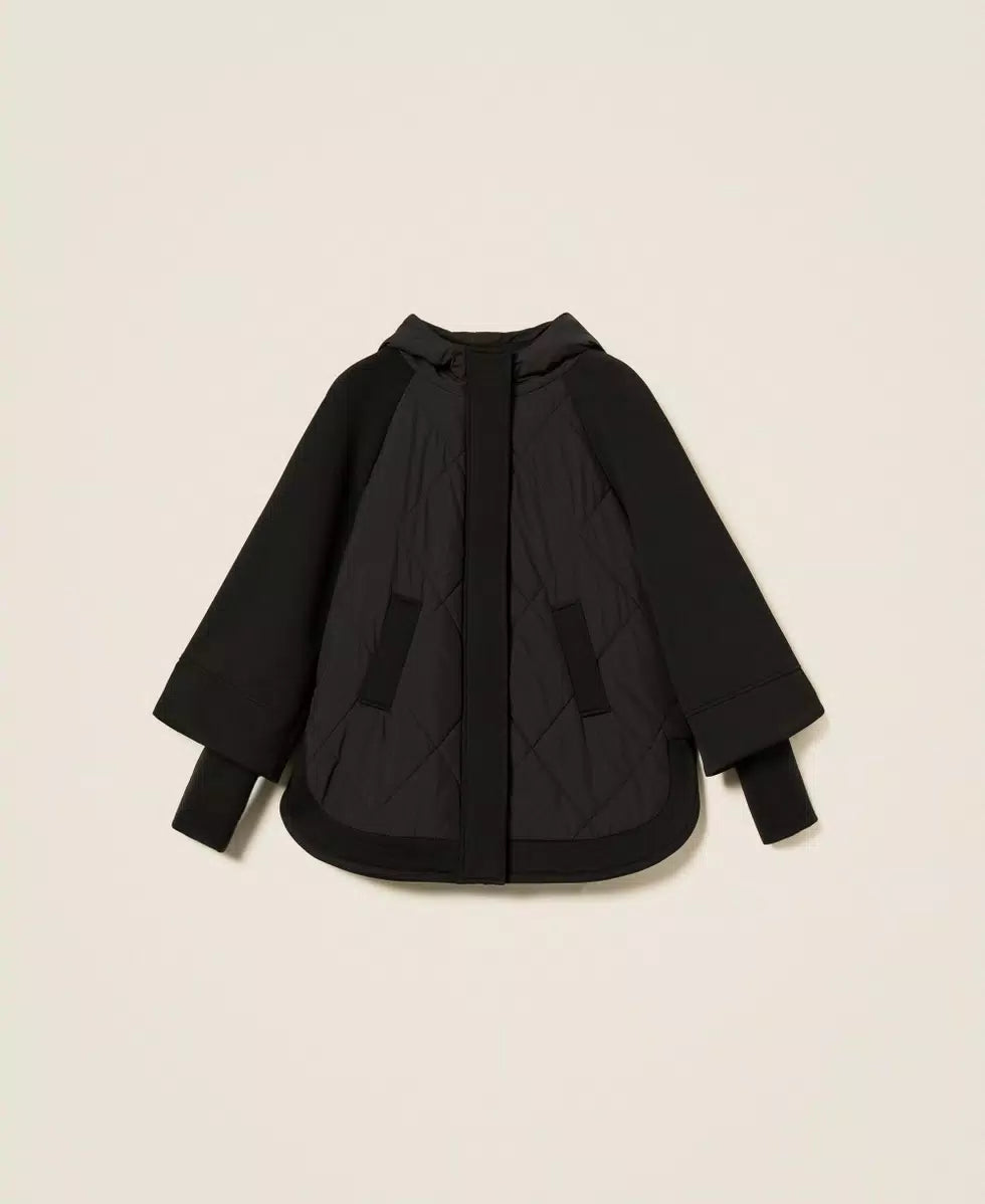 TWINSET-Caban in tessuto scuba e nylon