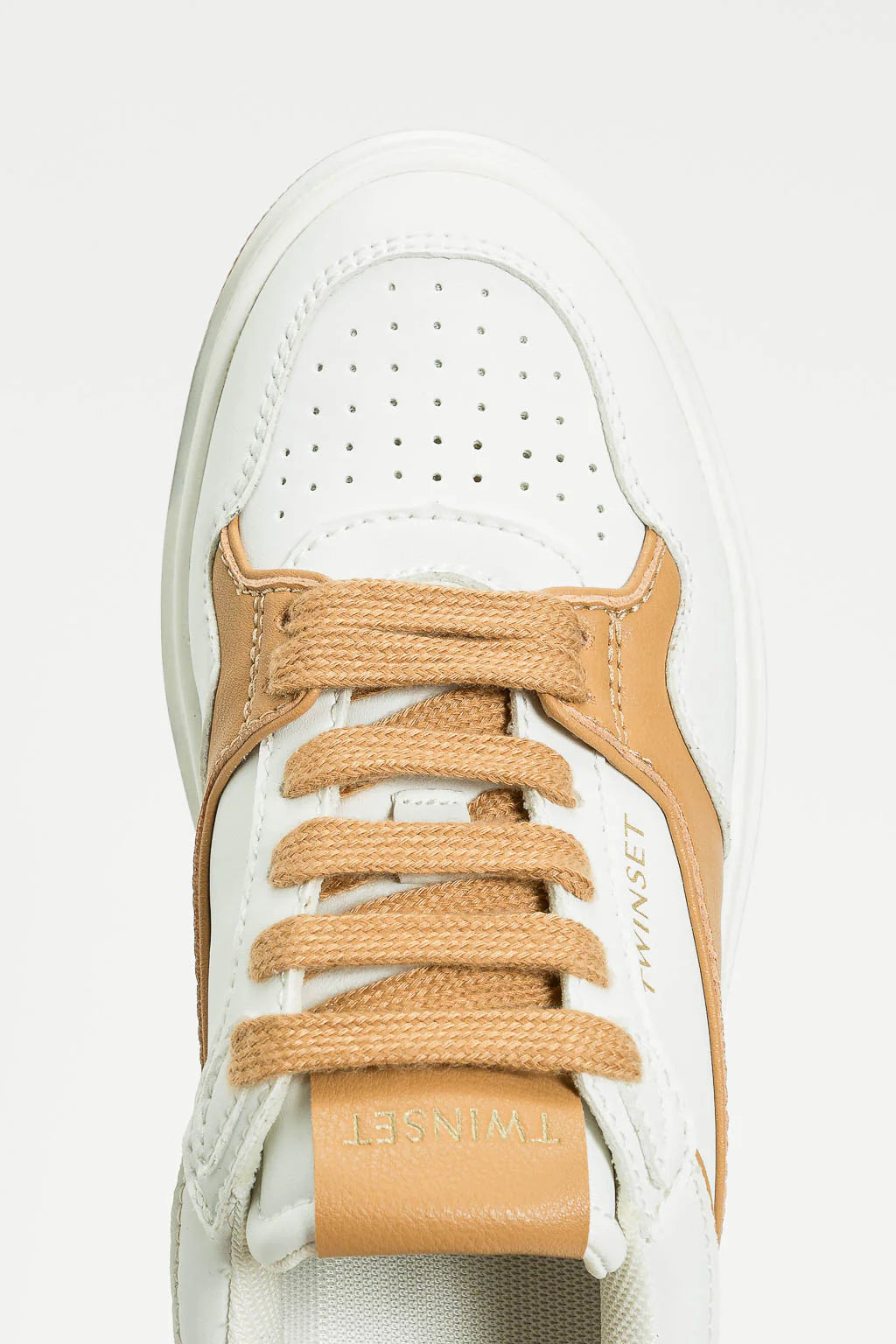 TWINSET sneakers bicolor bianche e cammello