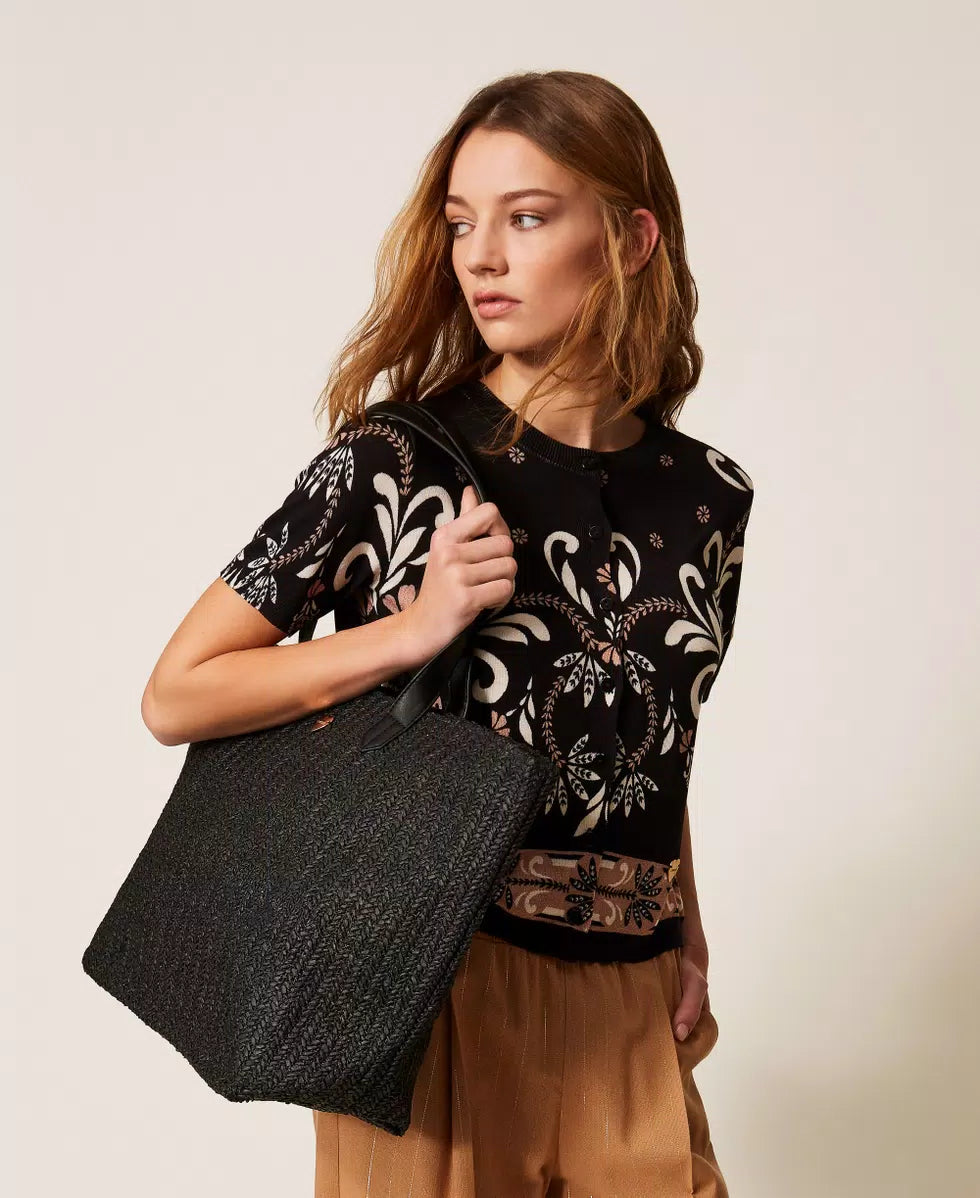 TWINSET - Borsa shopper in rafia