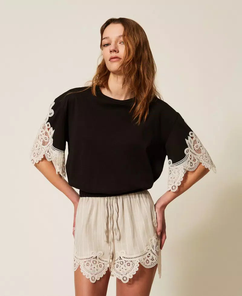 TWINSET - Blusa con maniche in macramè