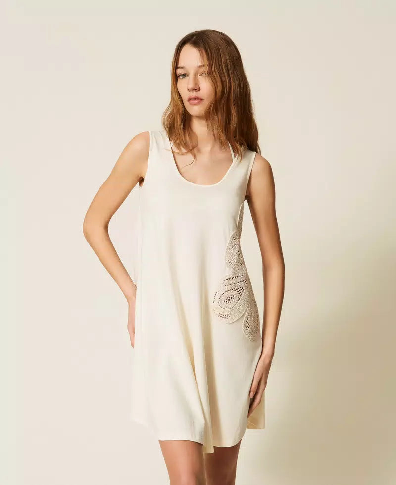 TWINSET - Maxi top con ricamo crochet