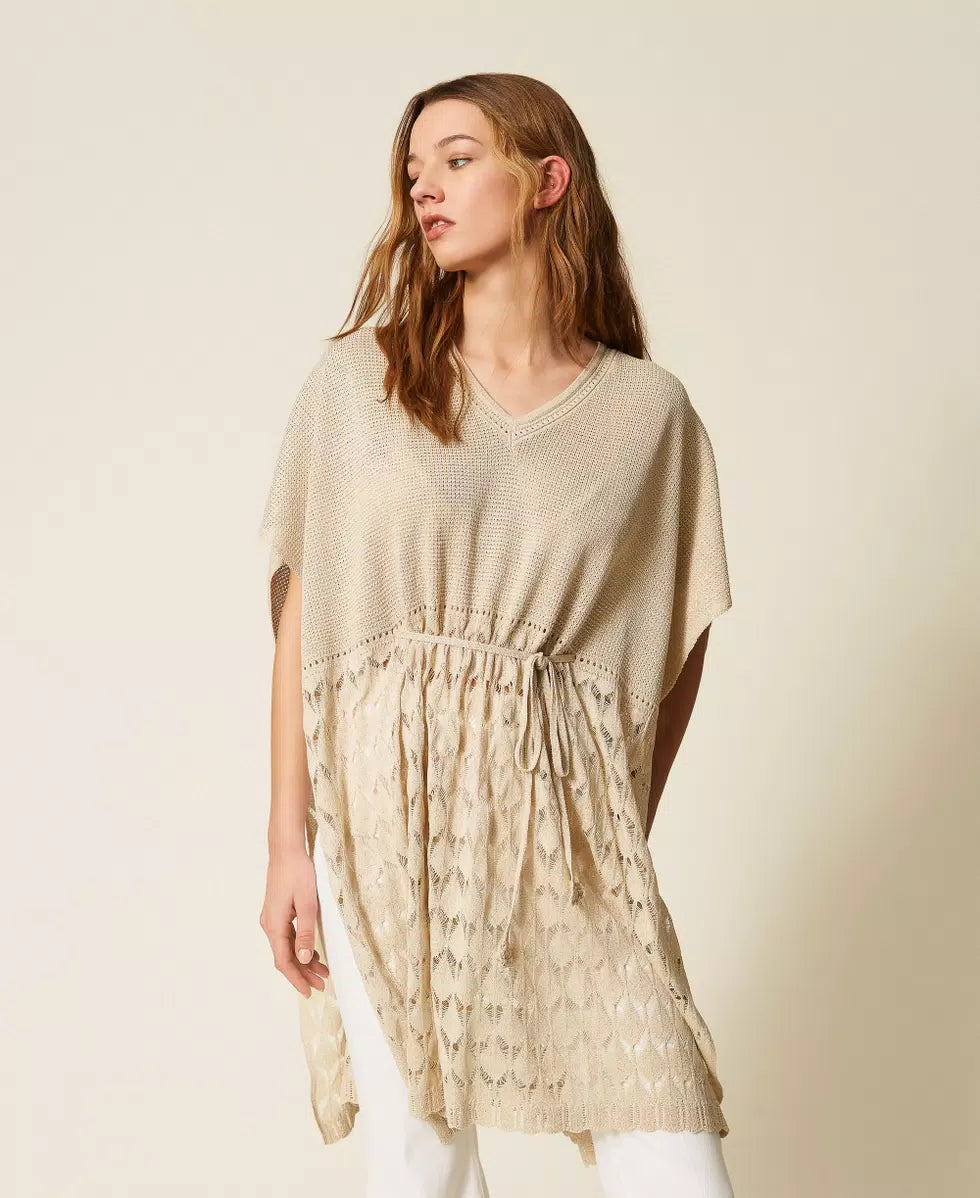TWINSET - Cappa in maglia crochet