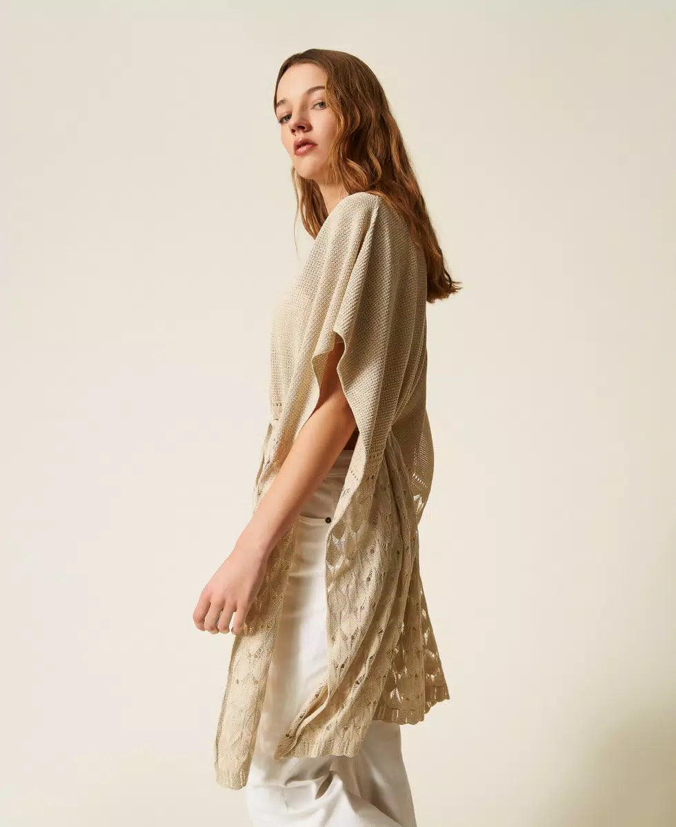 TWINSET - Cappa in maglia crochet