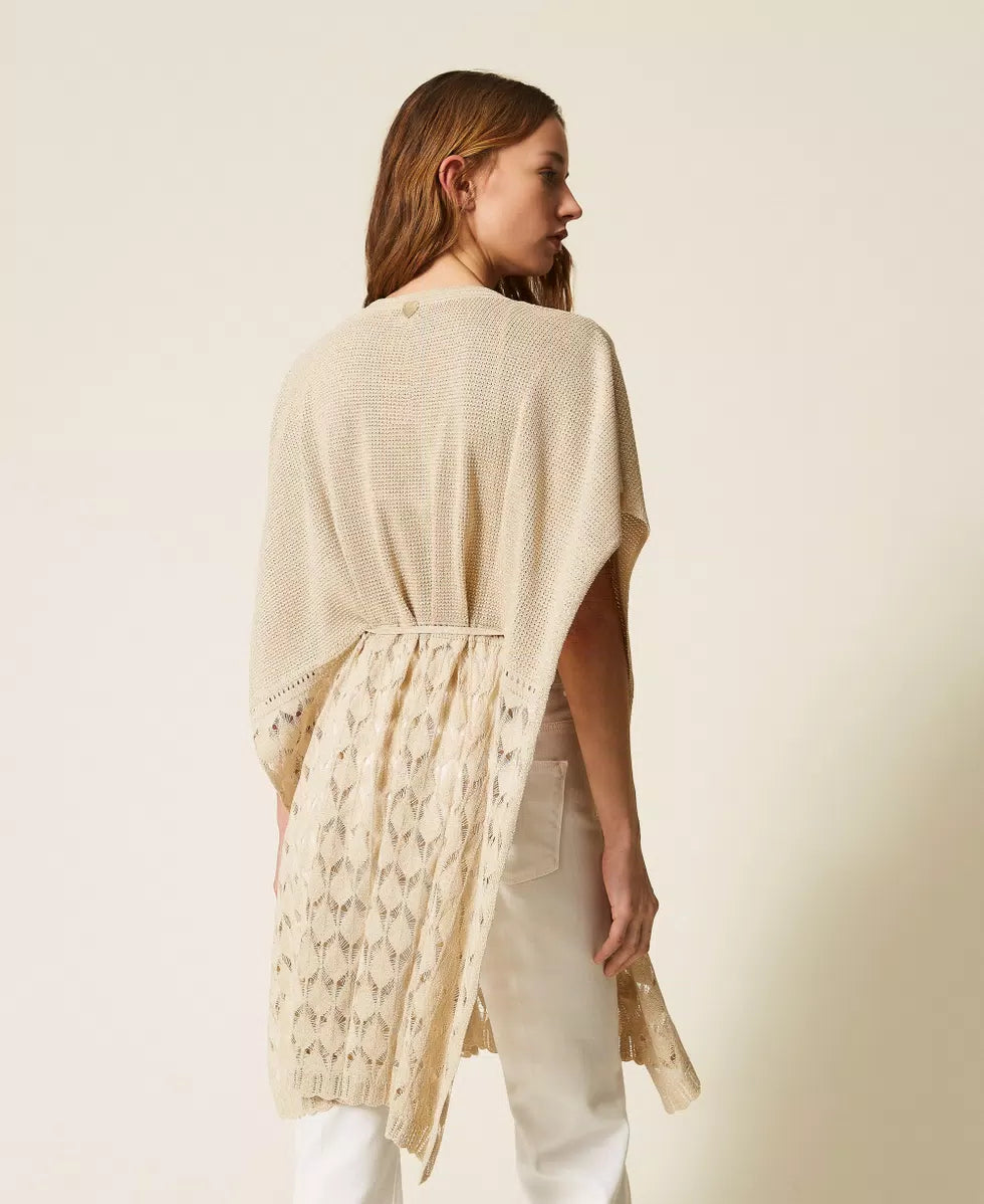 TWINSET - Cappa in maglia crochet