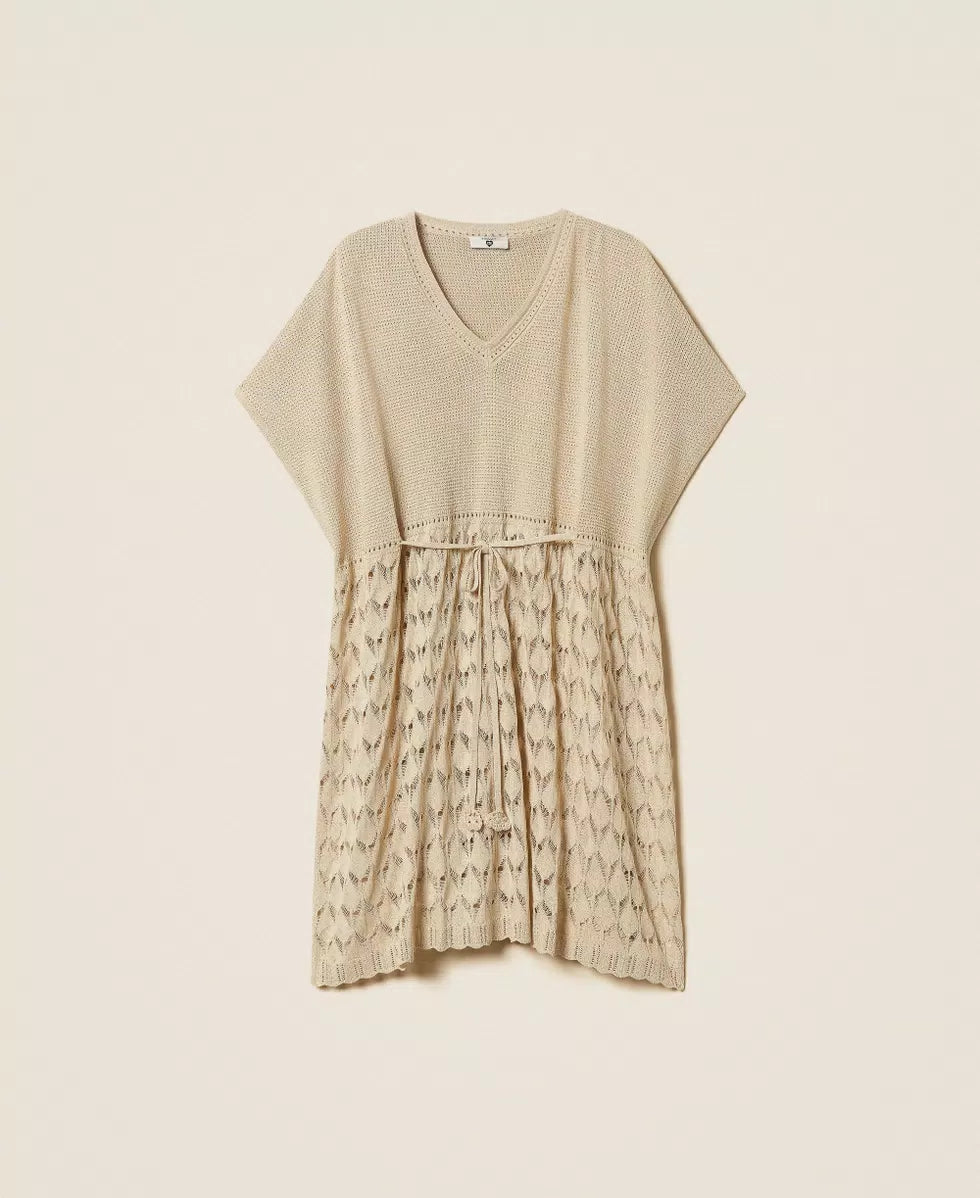 TWINSET - Cappa in maglia crochet
