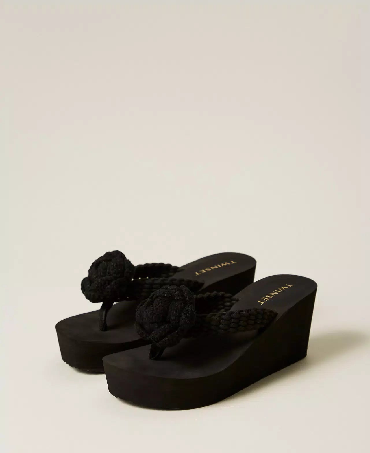 TWINSET - Sandali con zeppa e fiori