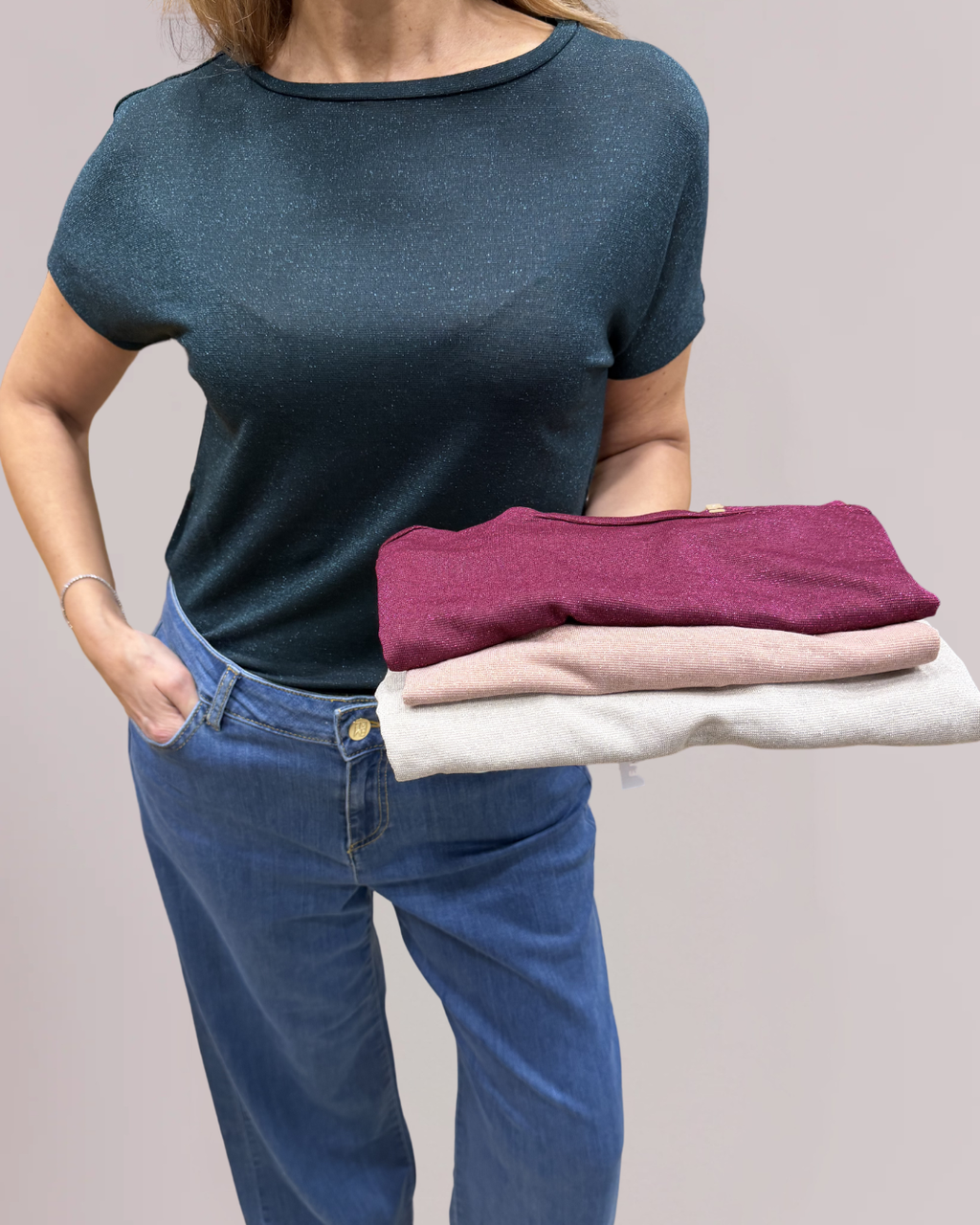 EMME MARELLA - T-shirt in lurex