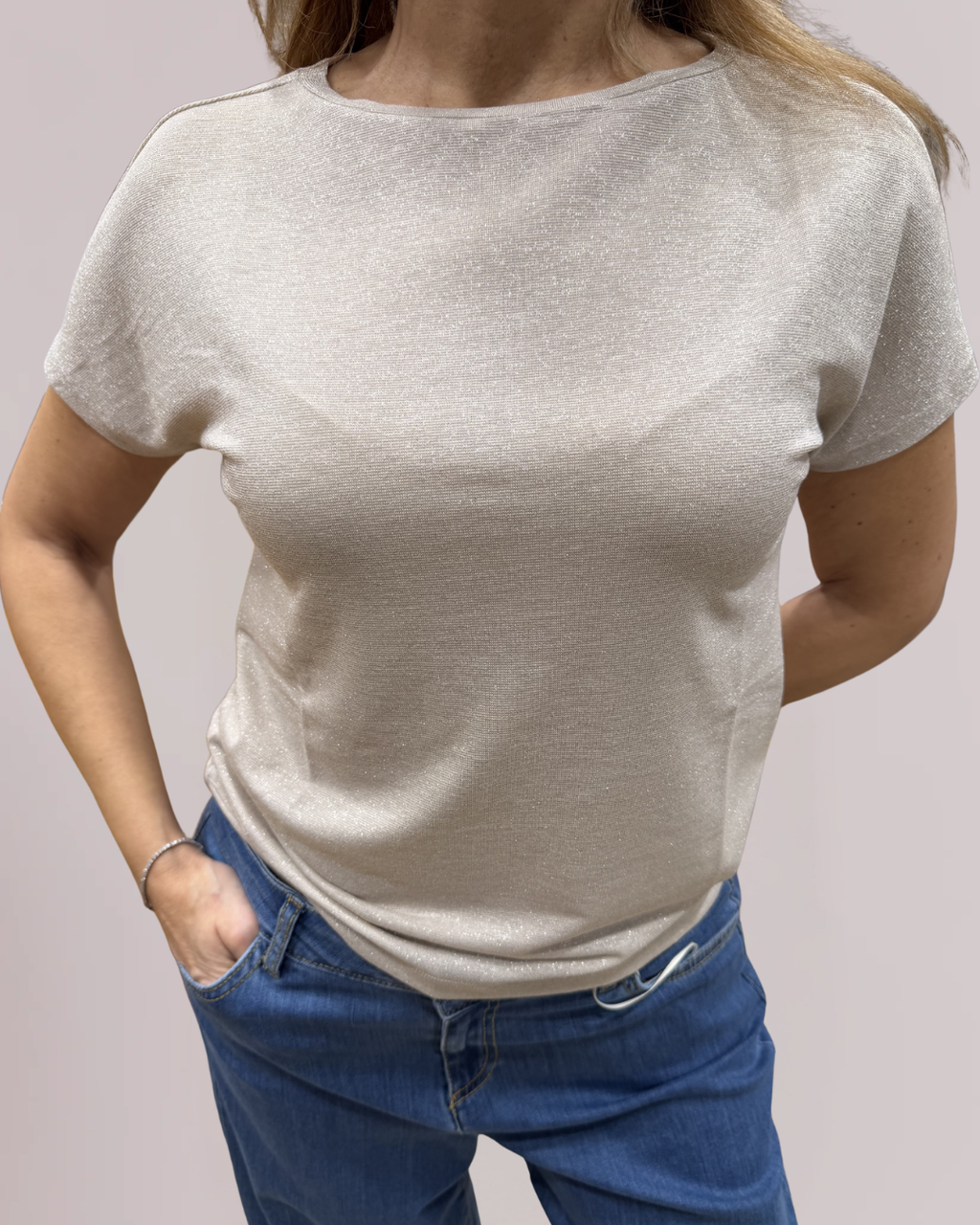 EMME MARELLA - T-shirt in lurex