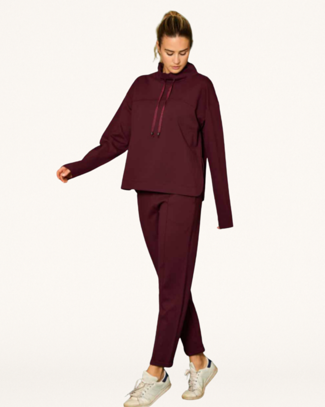 Completo tuta donna bordeaux