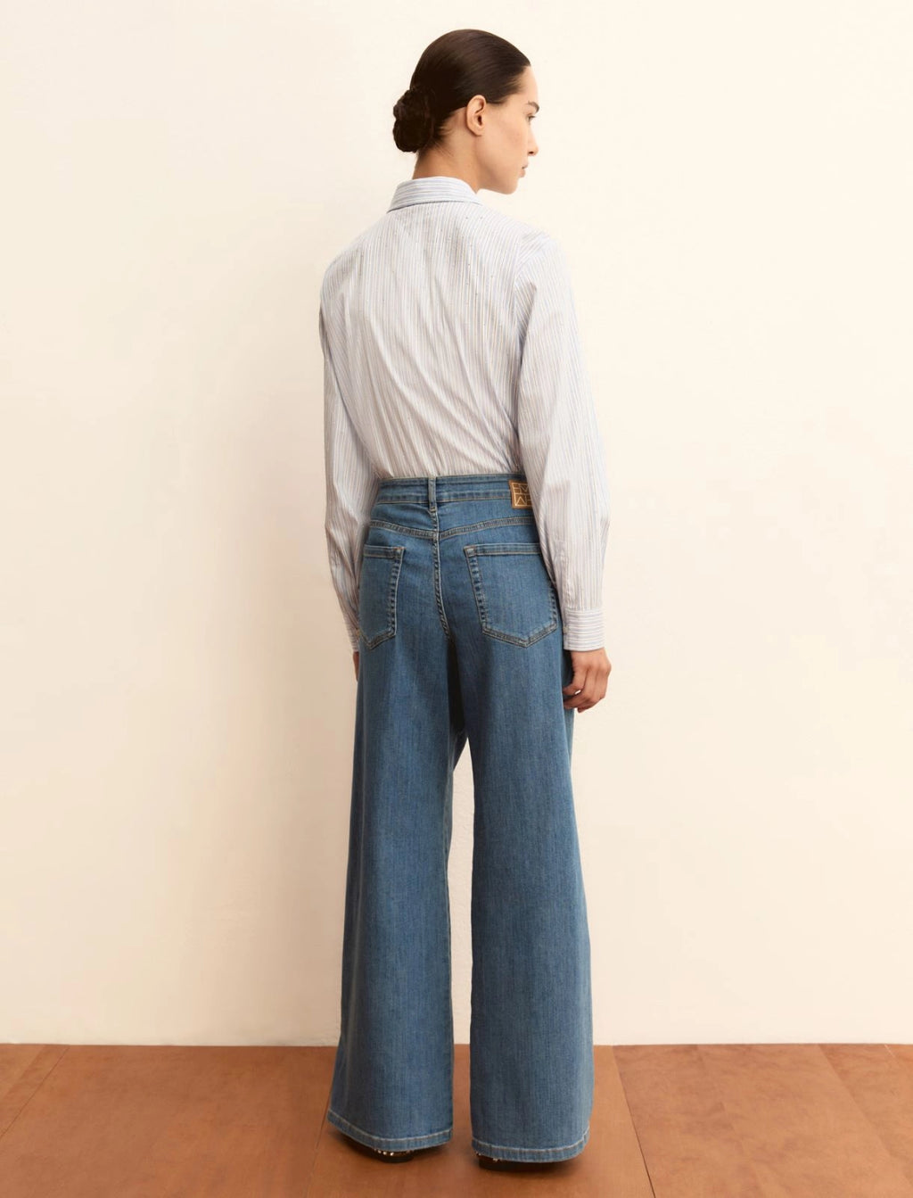 EMME MARELLA - Denim stretch con gamba larga - BLUE JEANS
