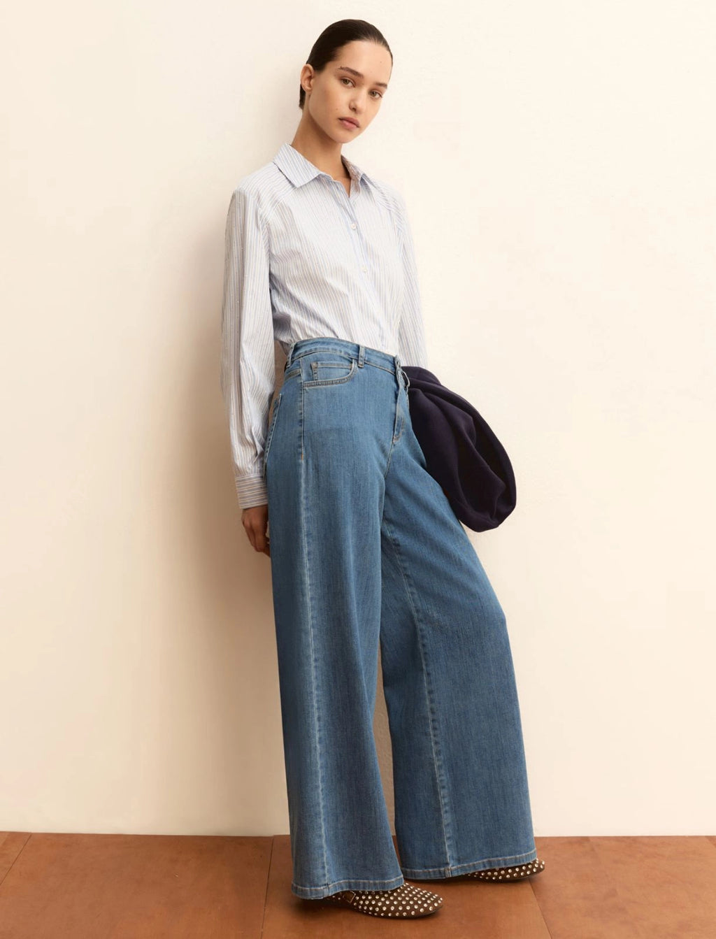 EMME MARELLA - Denim stretch con gamba larga - BLUE JEANS