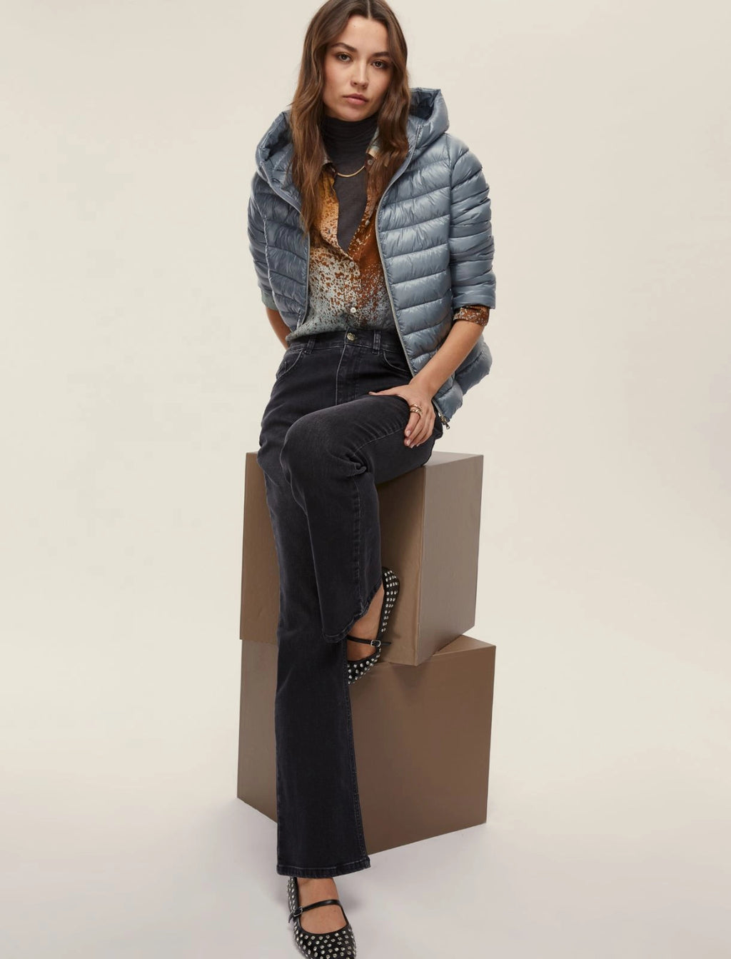 EMME MARELLA Jeans flare slim fit - NERO