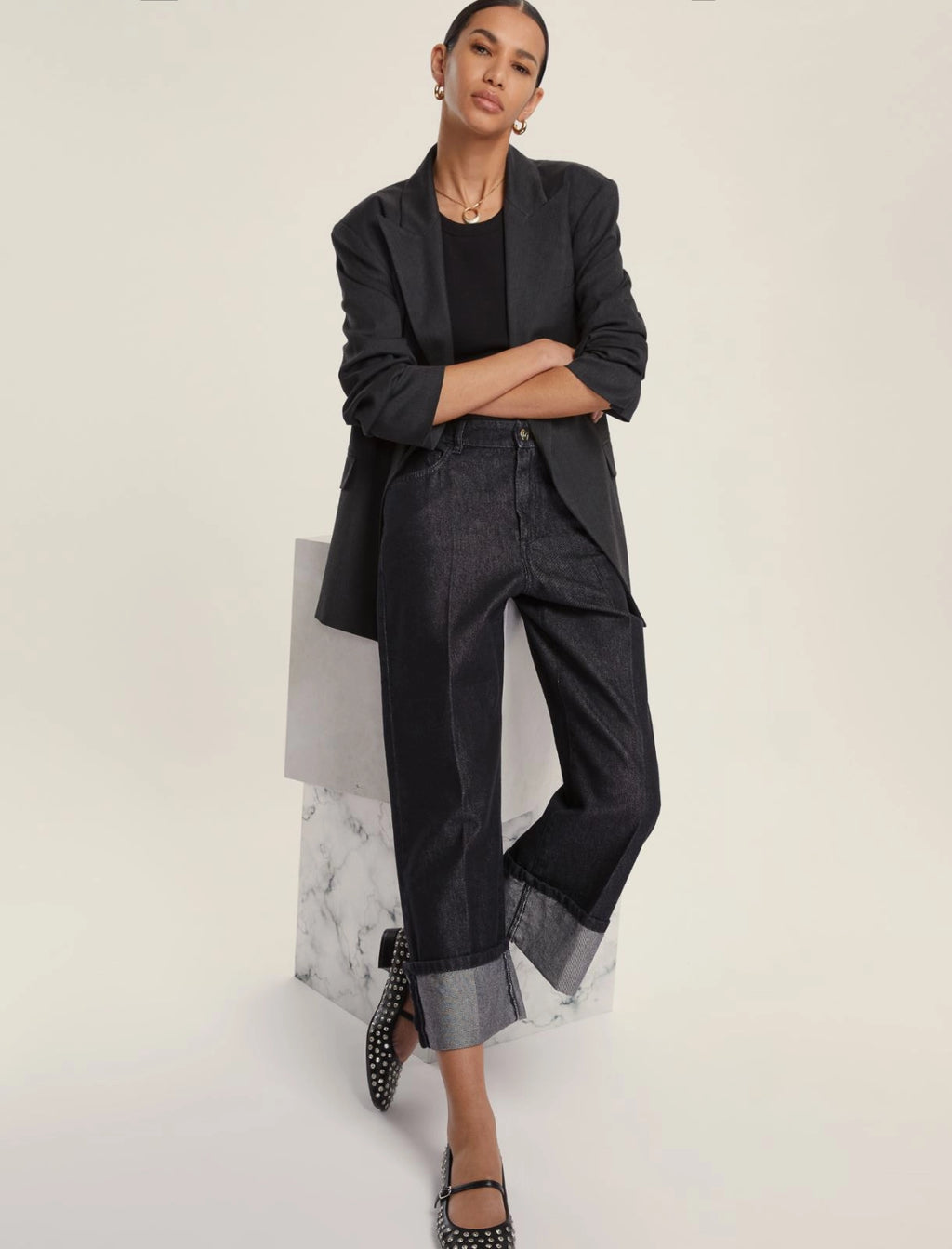 EMME MARELLA Jeans dritto - NERO