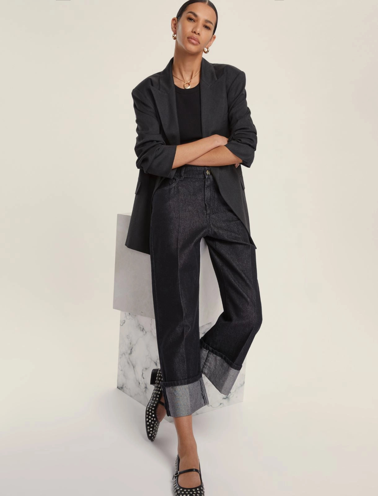 EMME MARELLA Jeans dritto - NERO