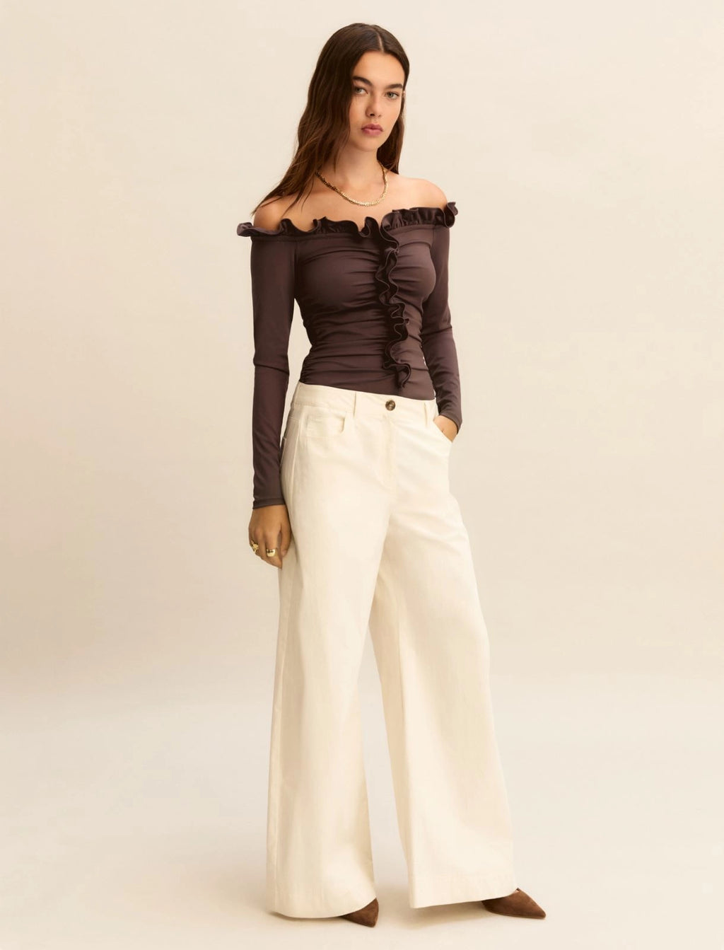 EMME MARELLA - Body off shoulder in jersey stretch