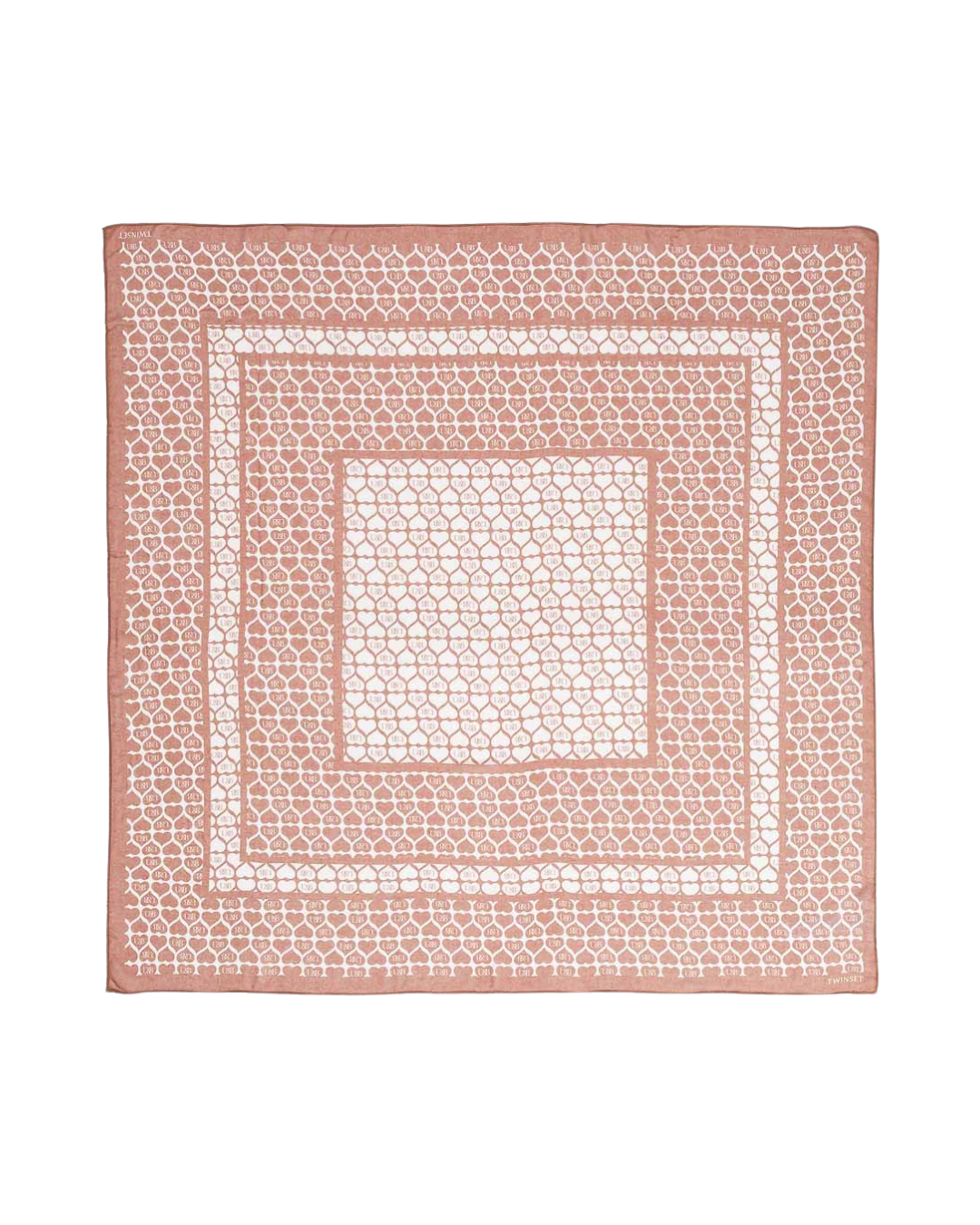 TWINSET – Foulard con Stampa a Cuori Bicolore