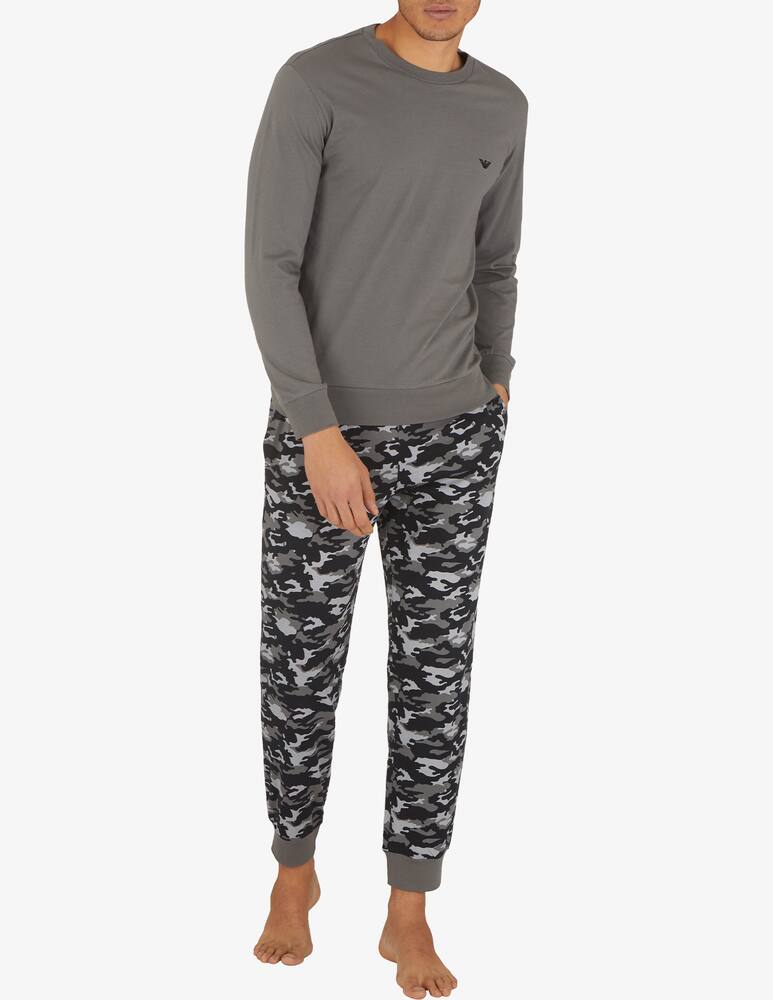 EMPORIO ARMANI-Pigiama Uomo Lungo Micro Fantasia Camouflage