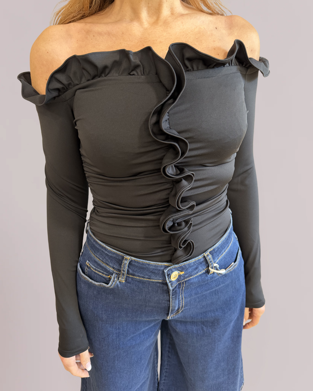 EMME MARELLA - Body off shoulder in jersey stretch