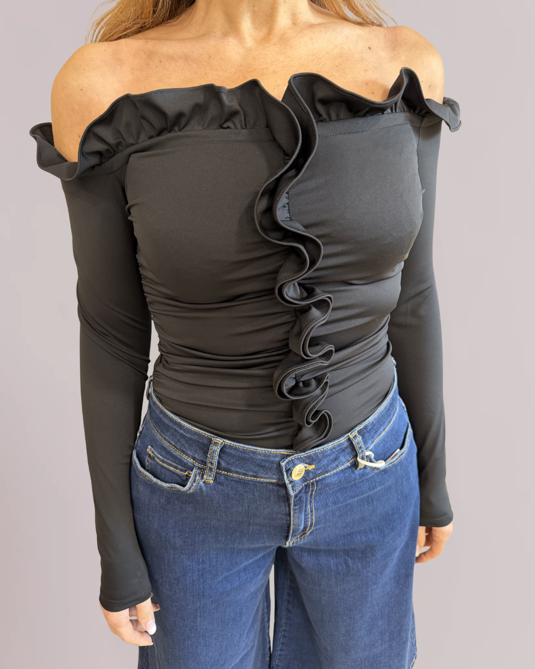 EMME MARELLA - Body off shoulder in jersey stretch