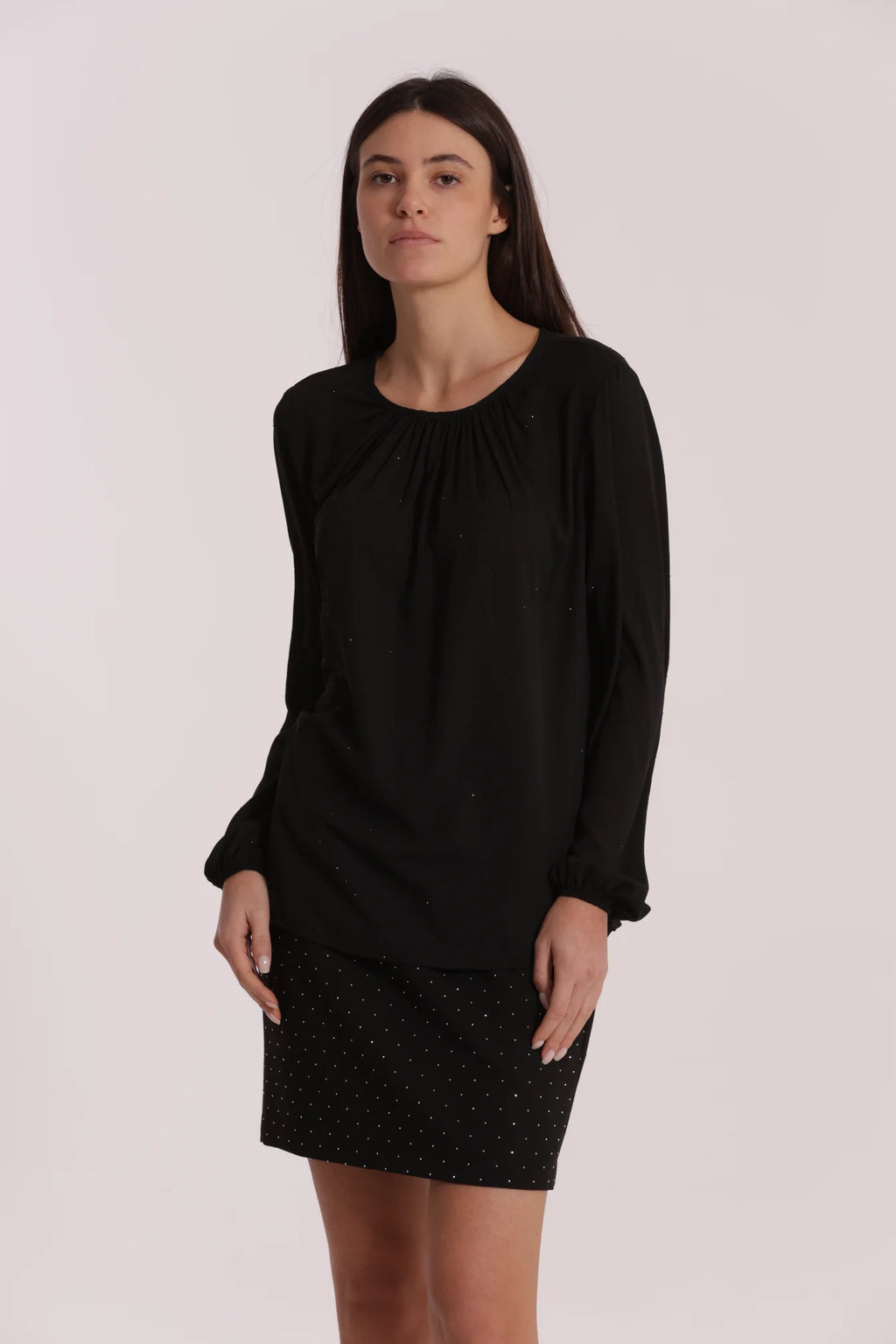 MIMÌ MUÀ Blusa nera con strass