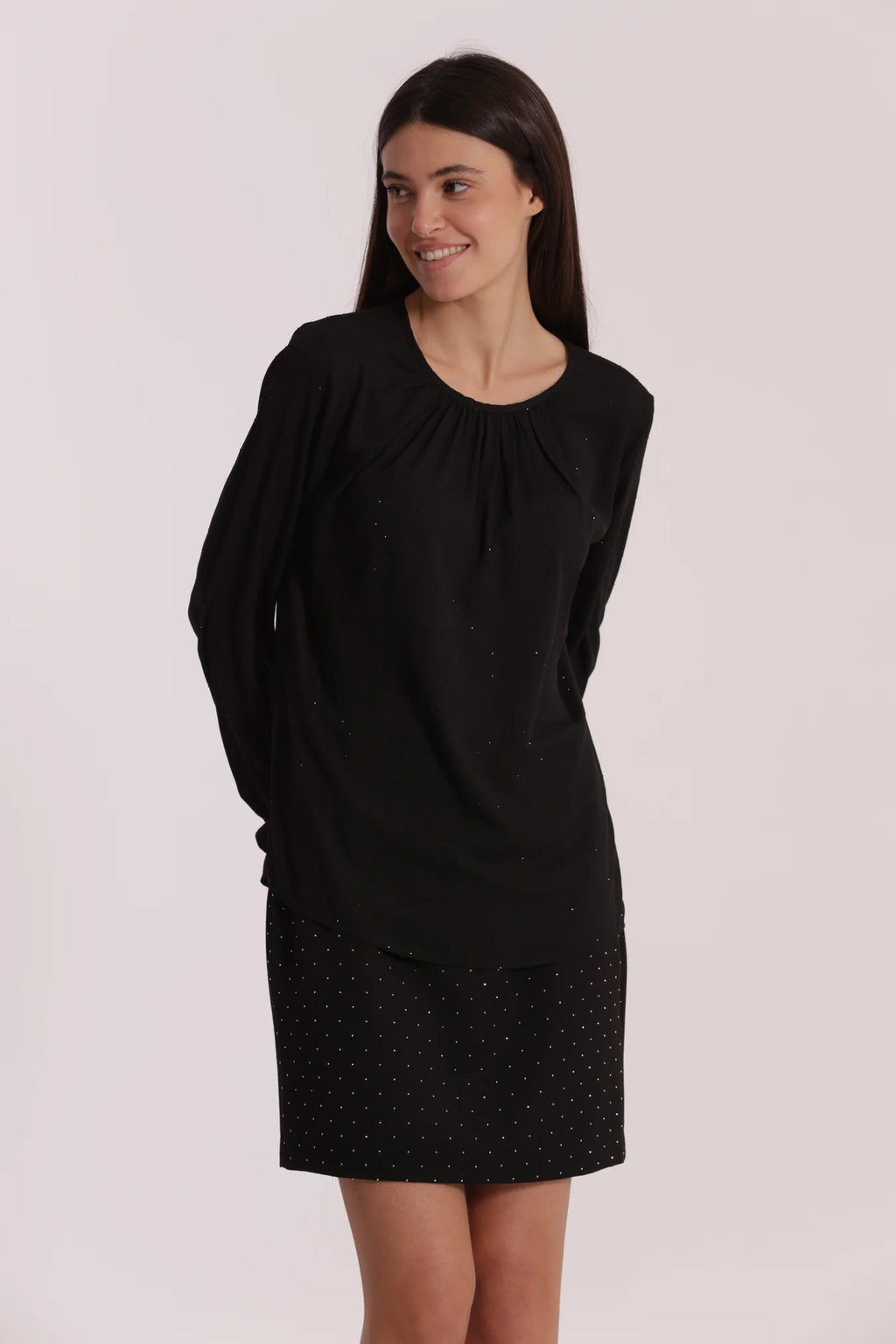 MIMÌ MUÀ Blusa nera con strass