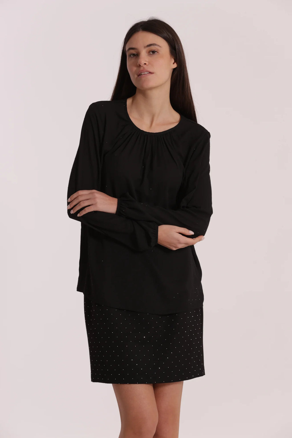 MIMÌ MUÀ Blusa nera con strass