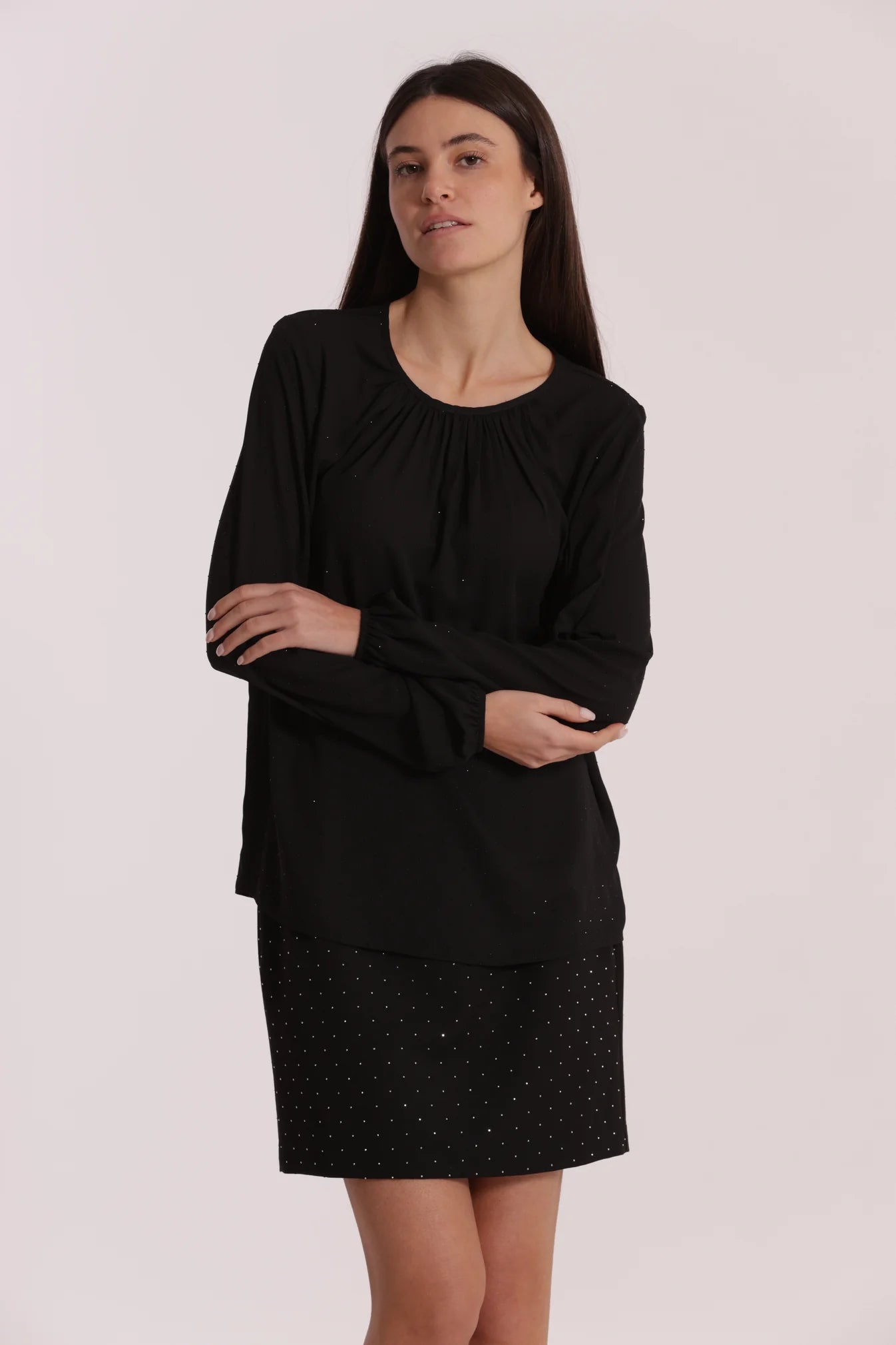 MIMÌ MUÀ Blusa nera con strass