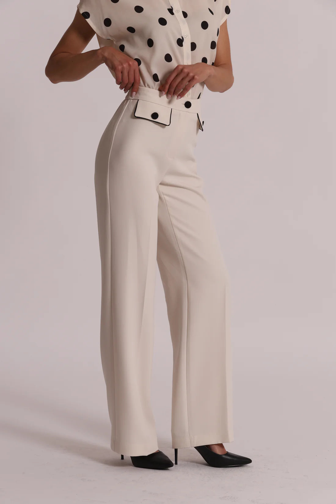 MIMIMUA - Pantalone con bordi a contrasto