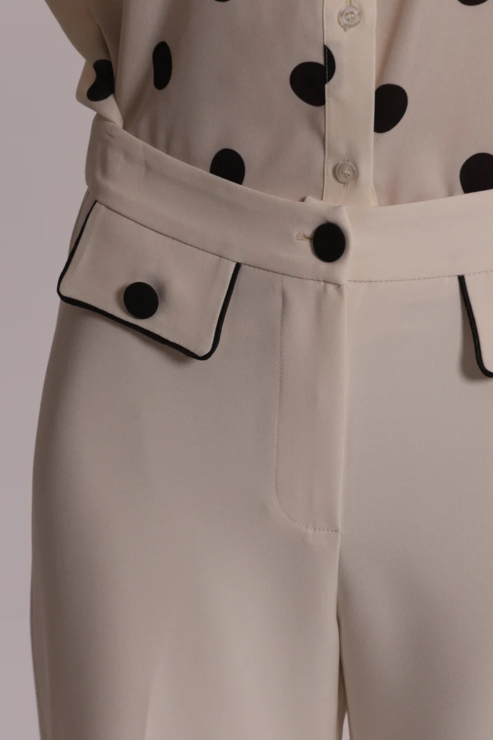 MIMIMUA - Pantalone con bordi a contrasto