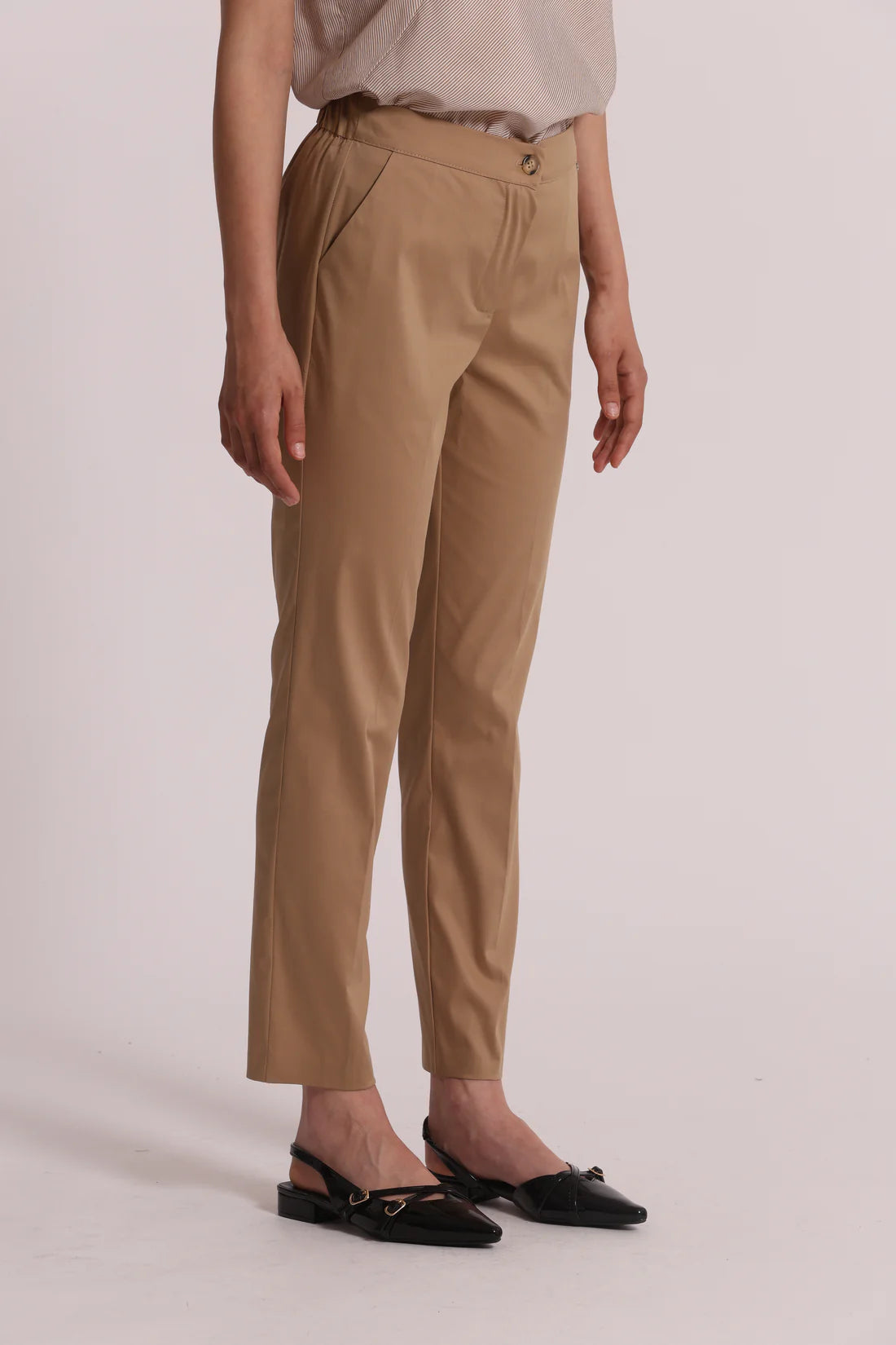 MIMIMUA - PANTALONE IN COTONE CON ELASTICO