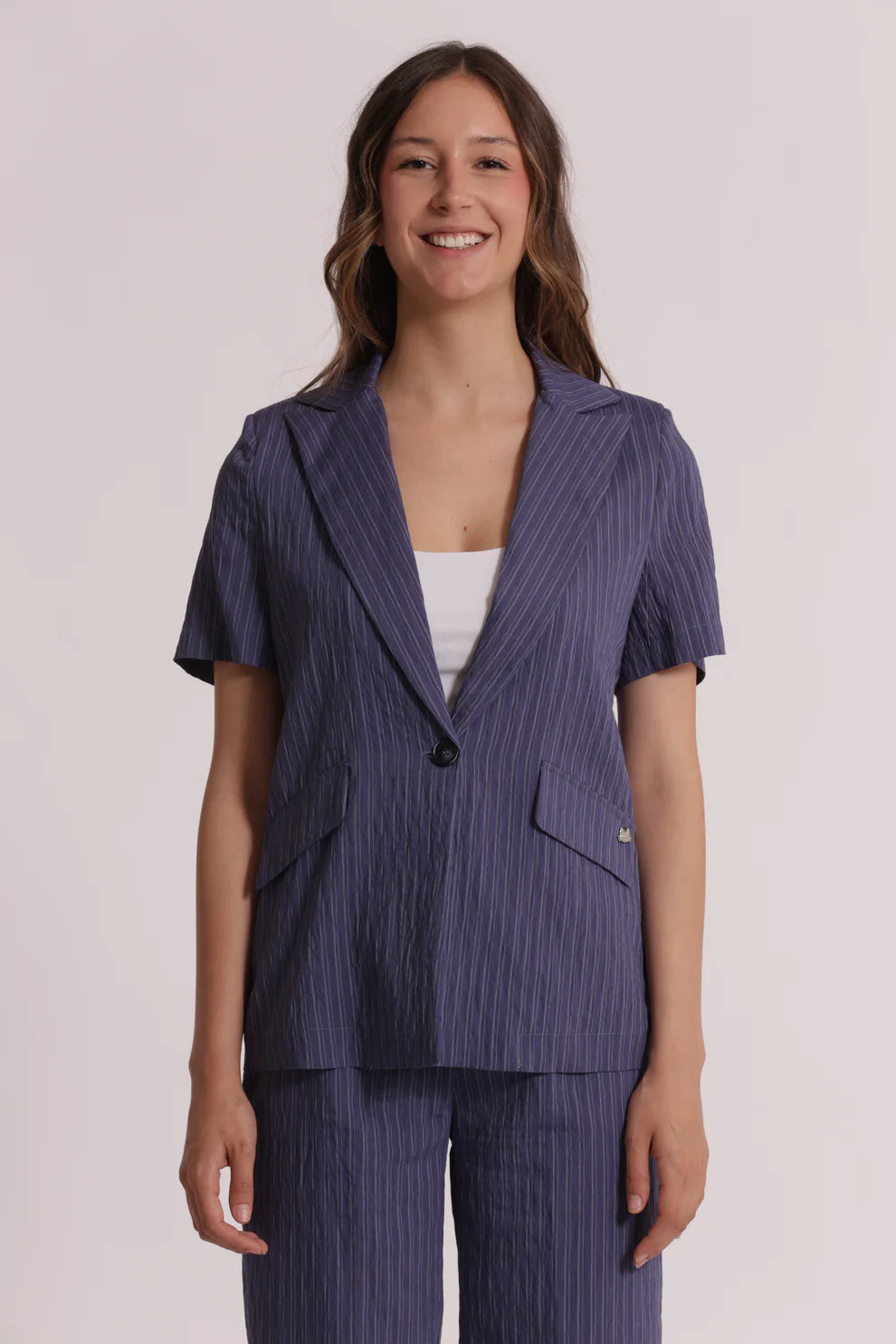 MIMIMUA - GIACCA A MANICHE CORTE A RIGHE