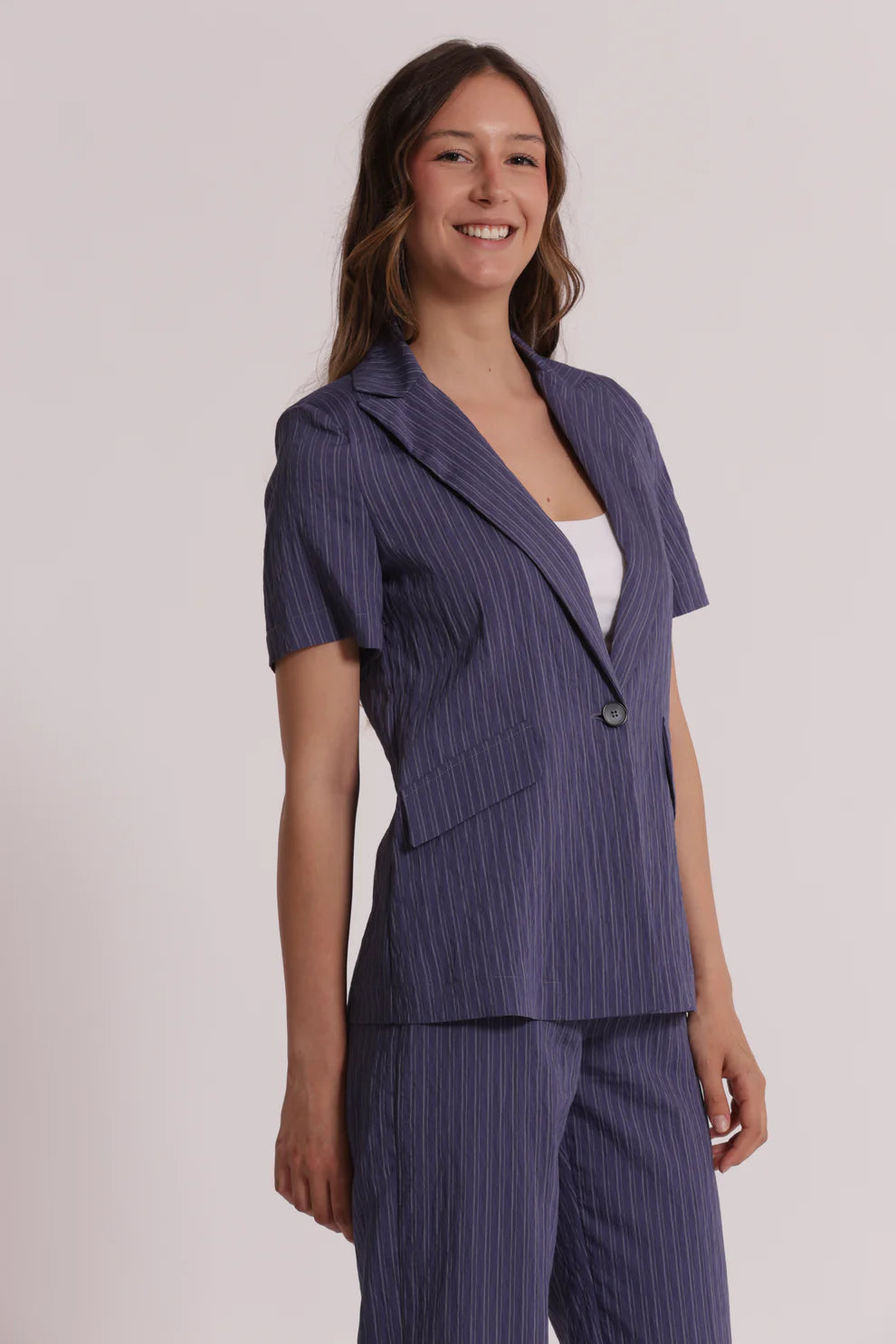 MIMIMUA - GIACCA A MANICHE CORTE A RIGHE