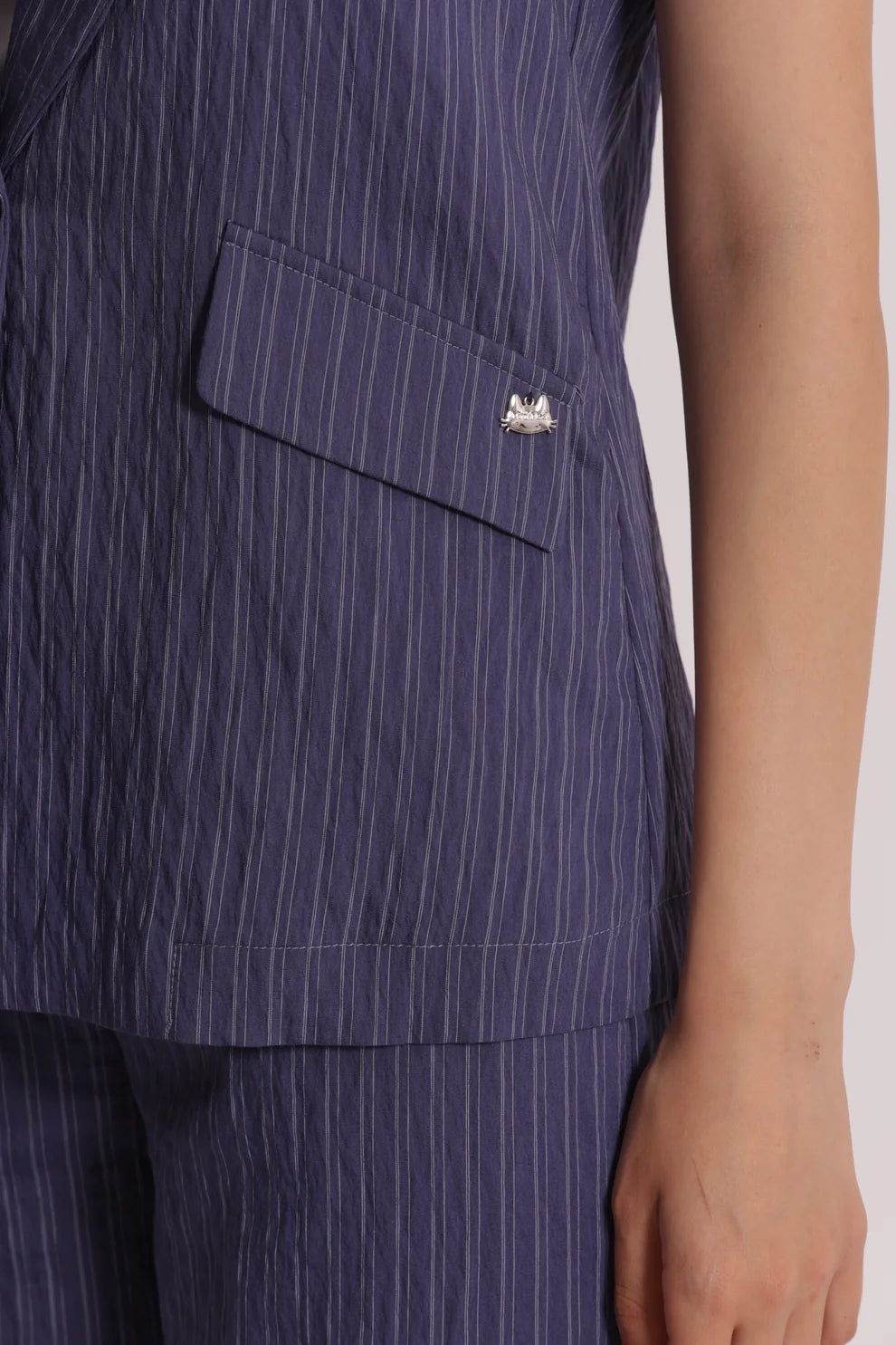 MIMIMUA - GIACCA A MANICHE CORTE A RIGHE