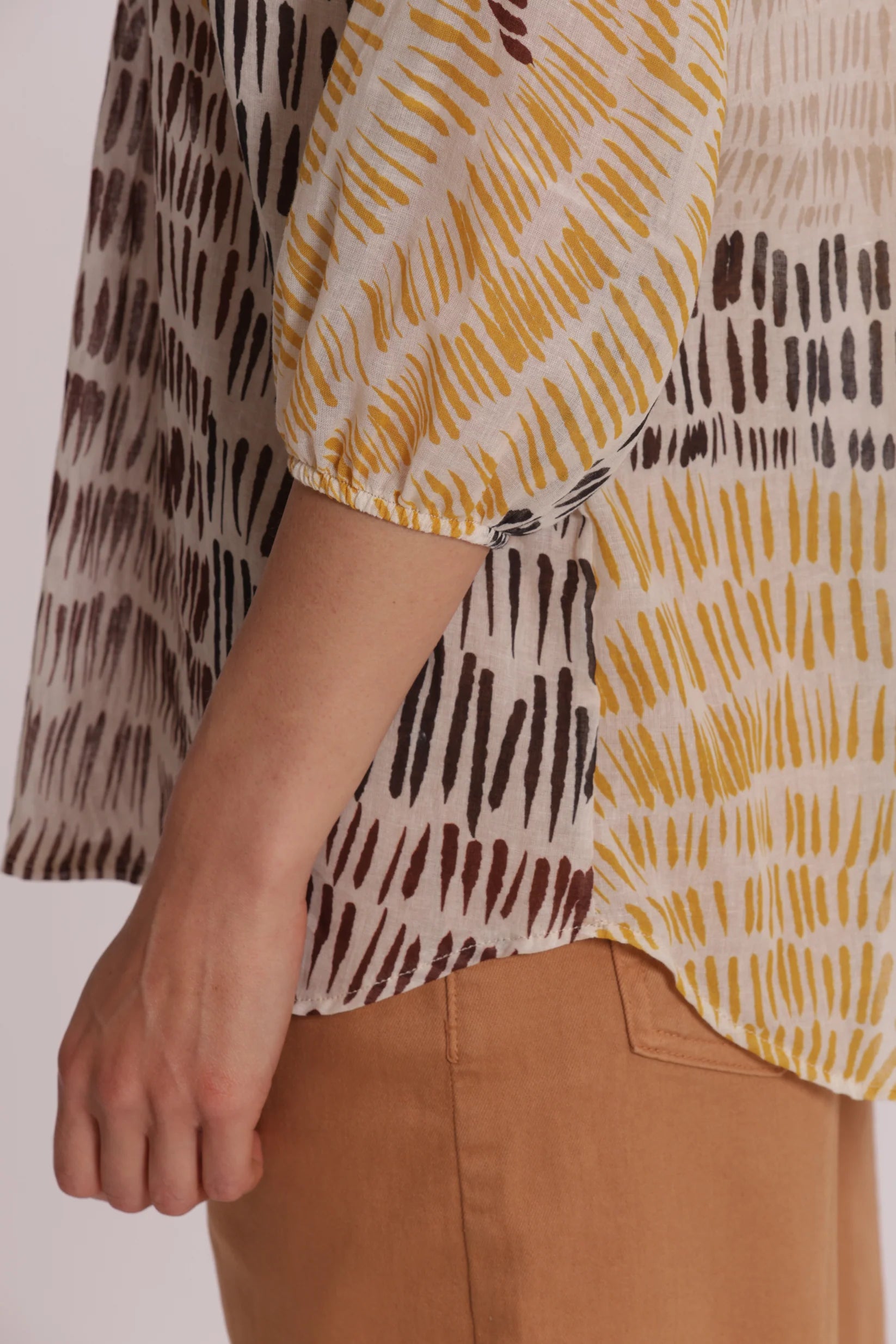 MIMIMUA - BLUSA IN COTONE FANTASIA GRAFFIO