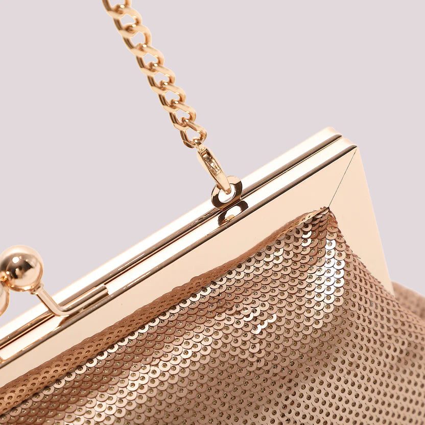 Mimì Muà - Borsa clutch con paillettes rosa