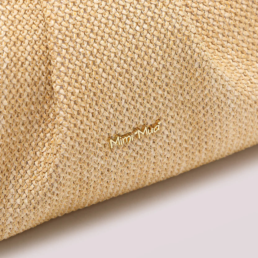 Mimì Muà - Borsa in rafia con manico tartarugato
