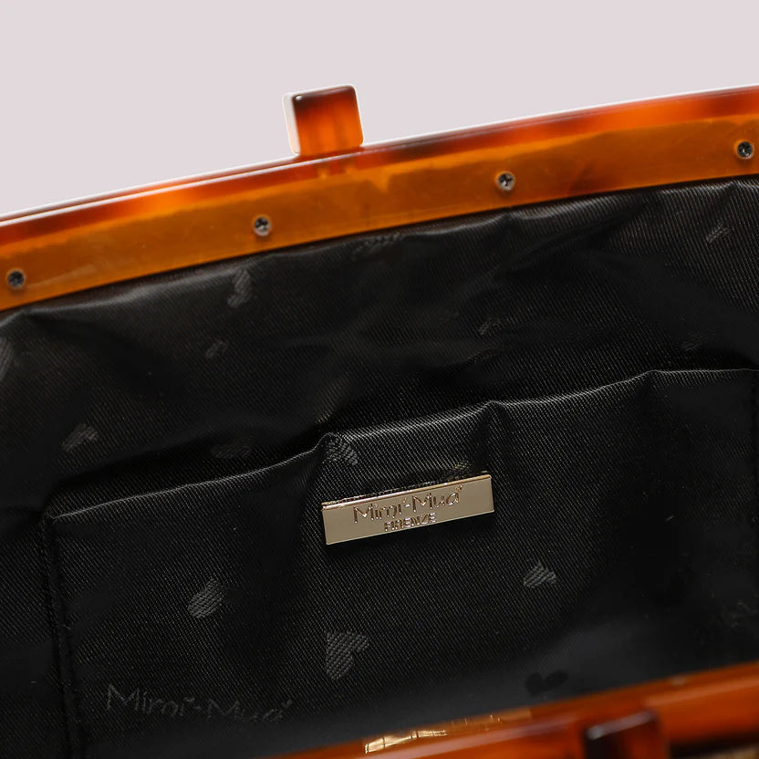 Mimì Muà - Borsa in rafia con manico tartarugato