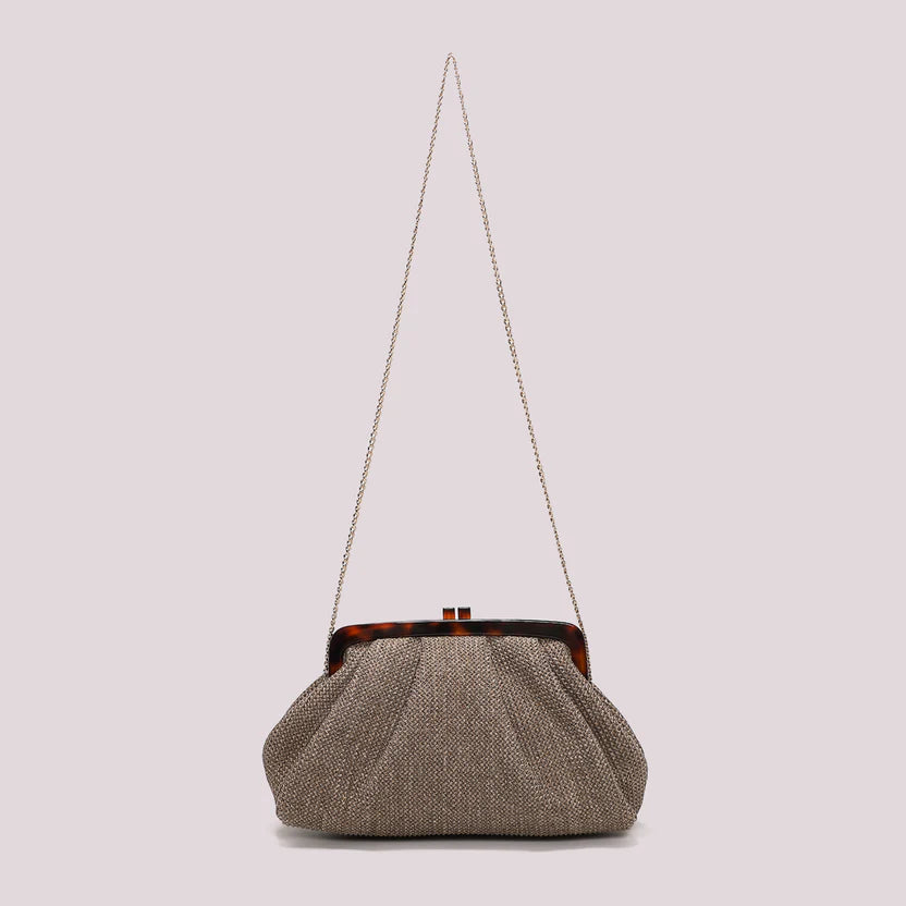 Mimì Muà - Borsa in rafia con manico tartarugato