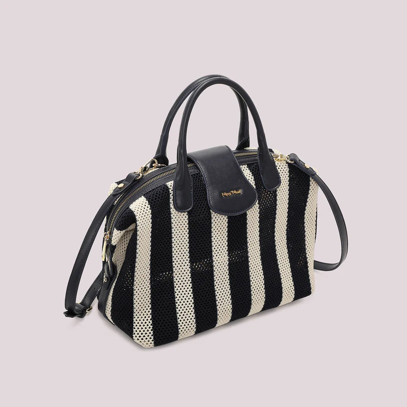 MIMÌ MUÀ - Borsa a bauletto in rete a righe