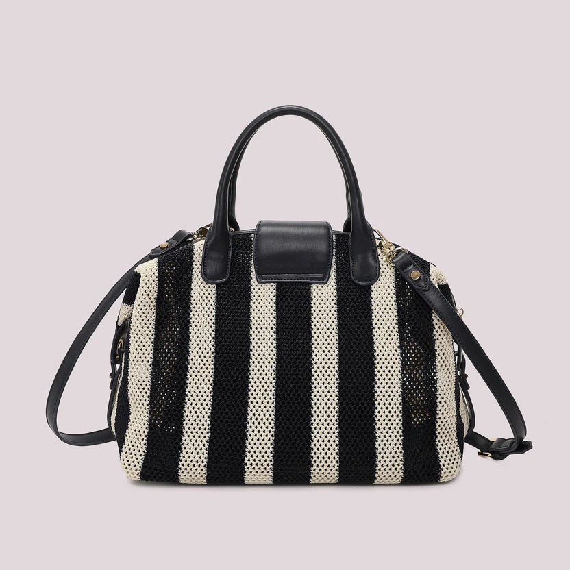 MIMÌ MUÀ - Borsa a bauletto in rete a righe