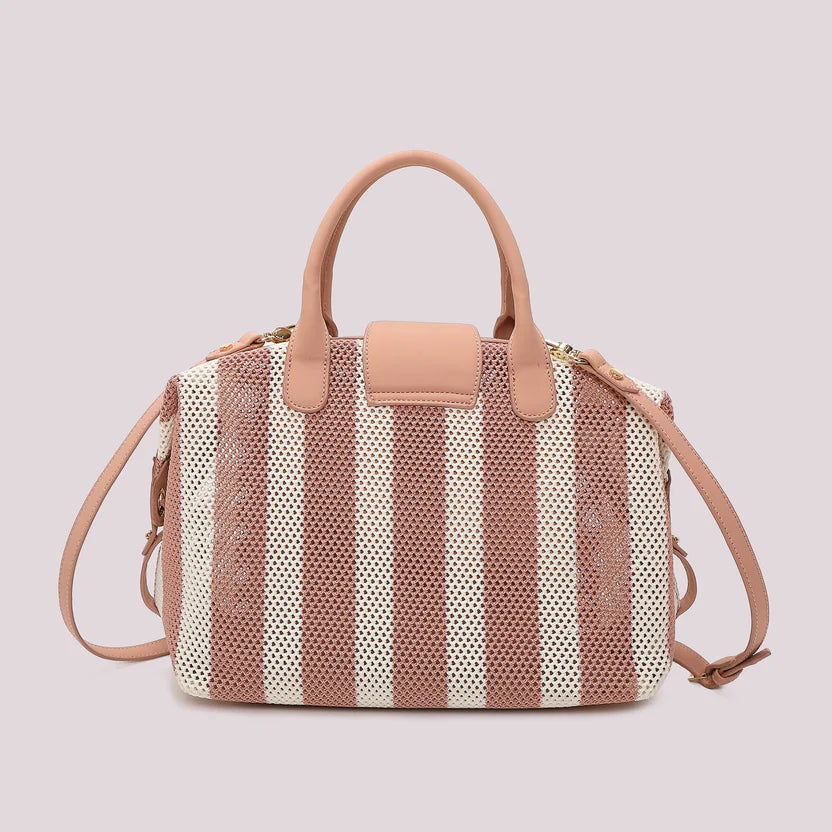 MIMÌ MUÀ - Borsa a bauletto in rete a righe