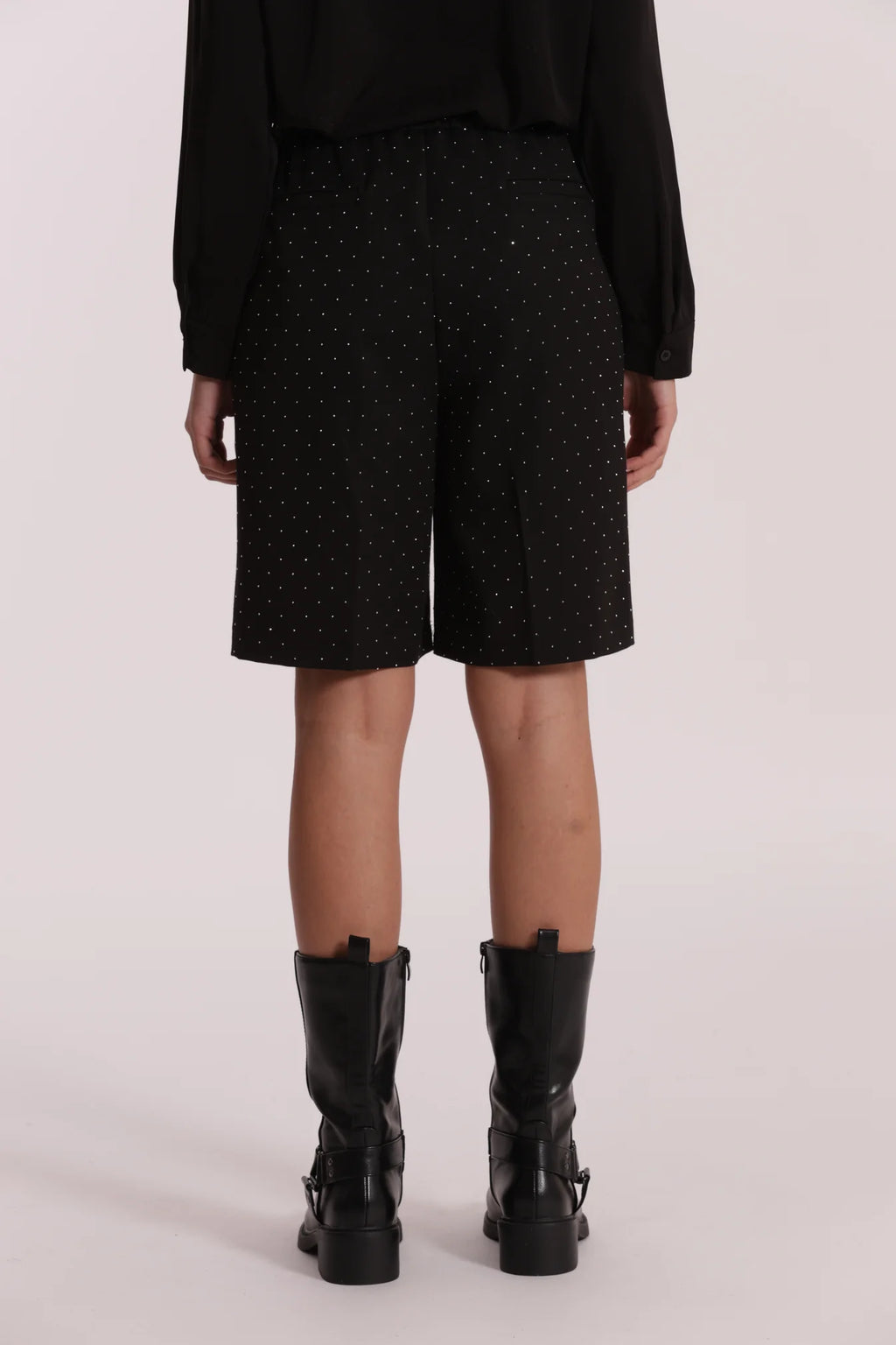 MIMÌ MUÀ Pantalone Bermuda con Applicazione di Strass